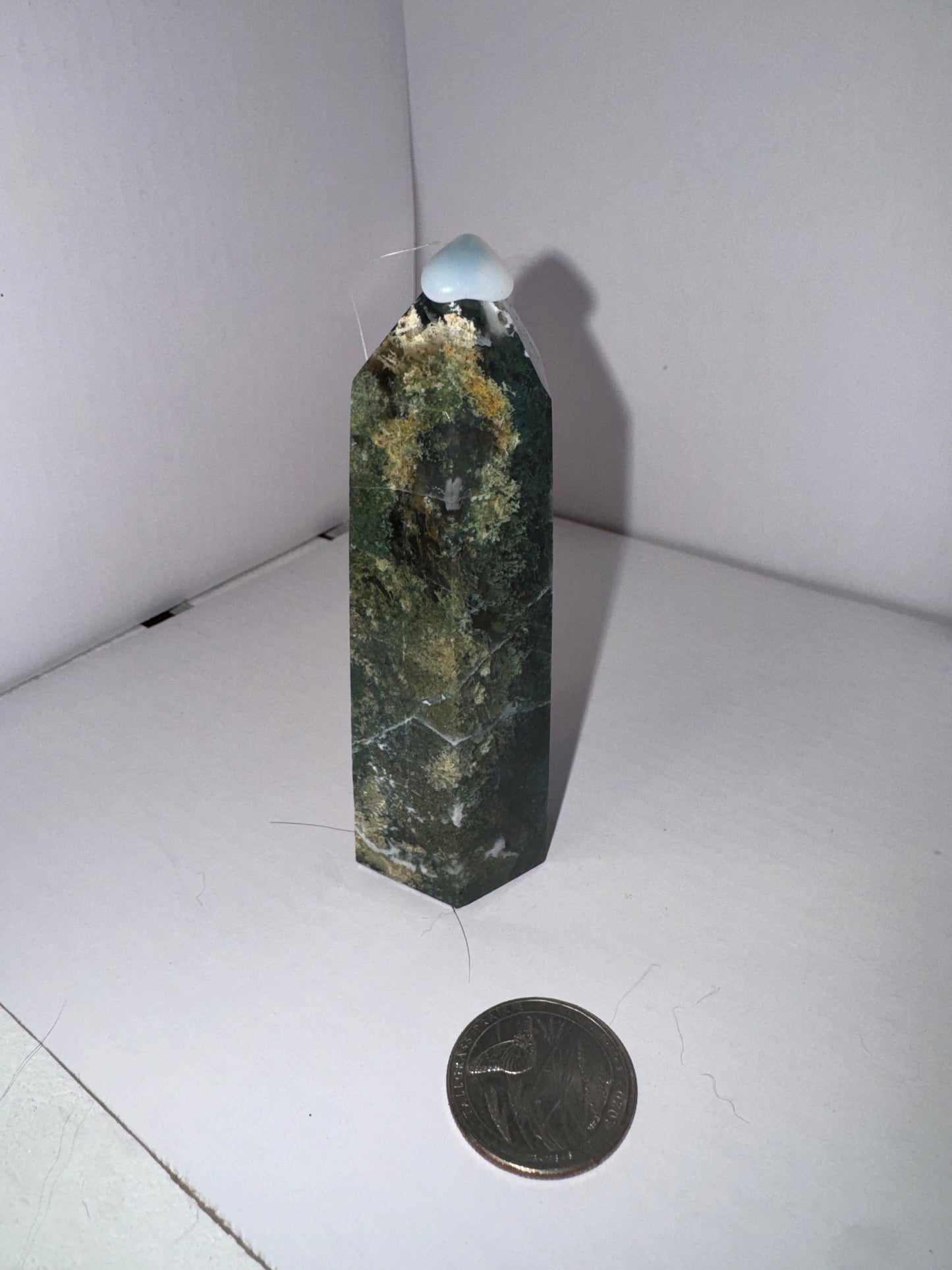 MOSS AGATE TOWER towers-abundance, growth, emotional healing