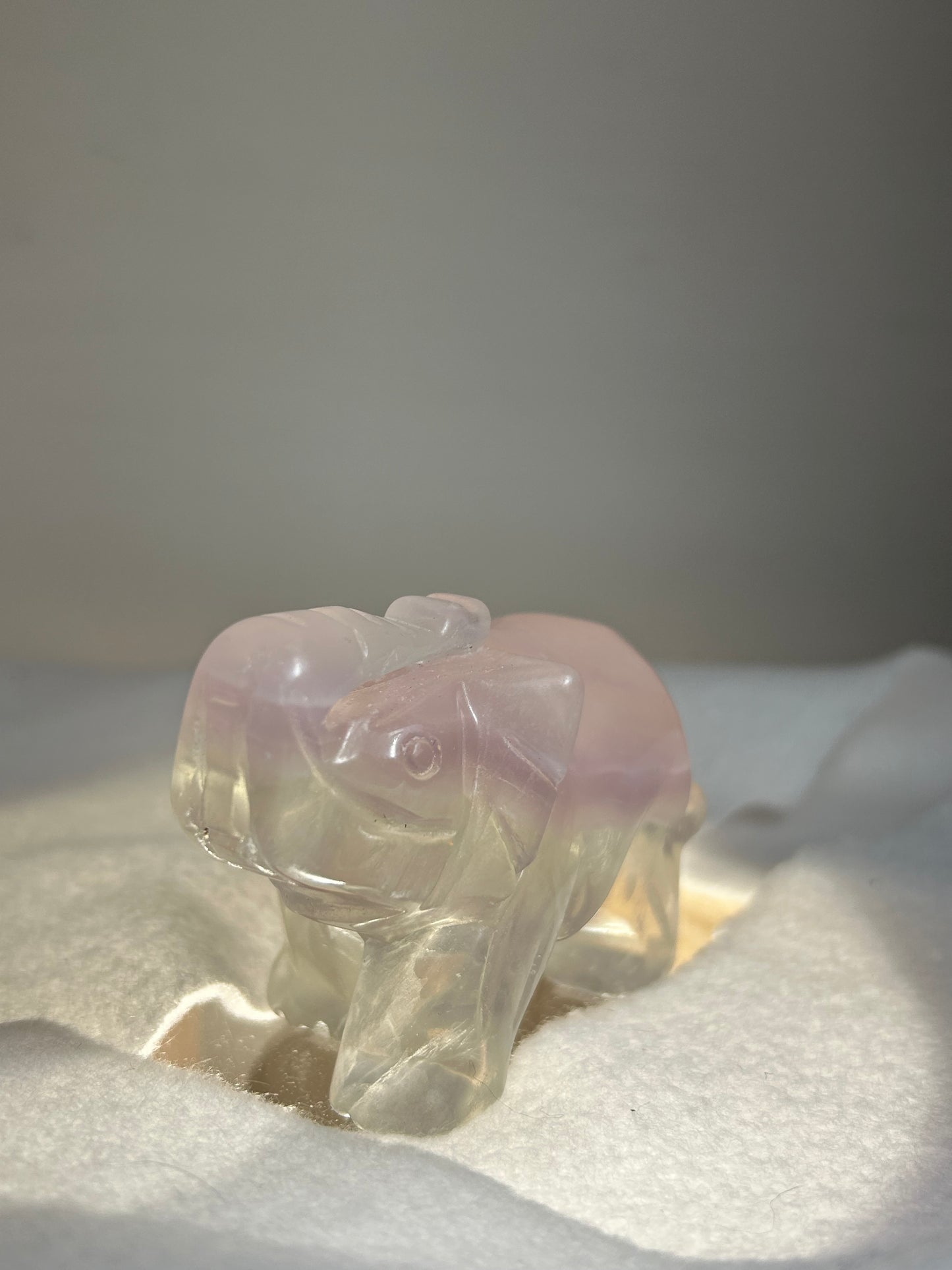 FLUORITE ELEPHANT carving-clarity, focus, growth
