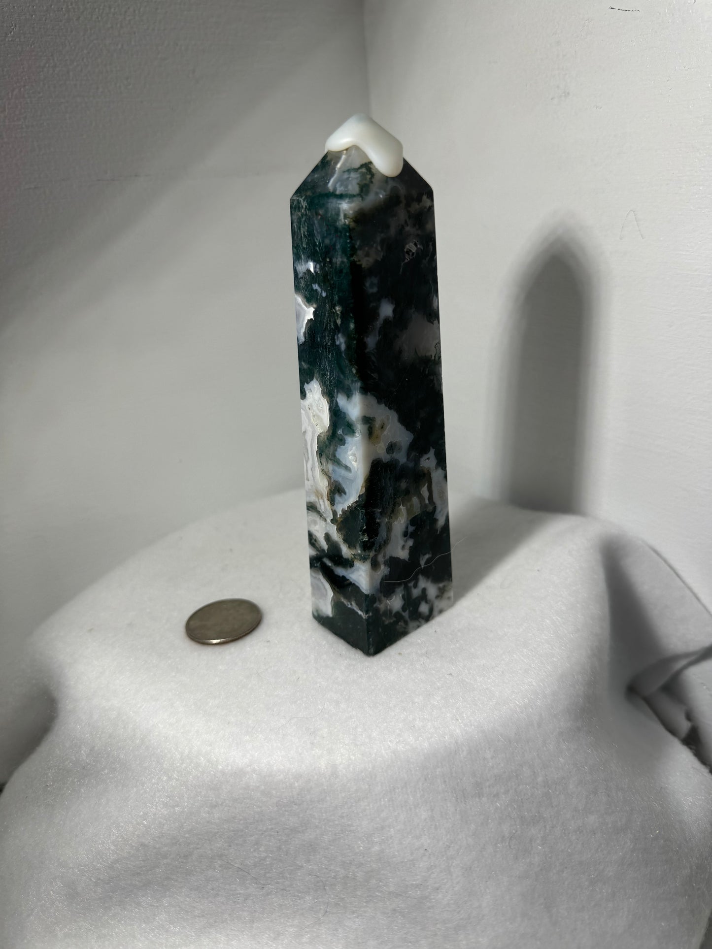 MOSS AGATE TOWER towers-abundance, growth, emotional healing