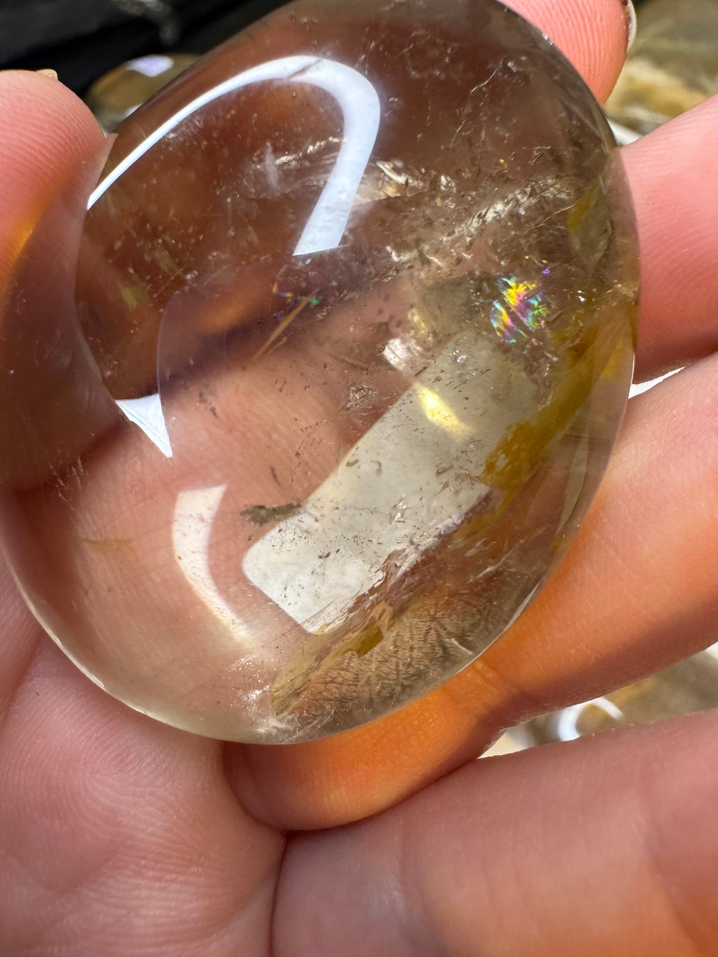 SMOKEY QUARTZ PALM STONE-grounding, protection, and spiritual cleansing
