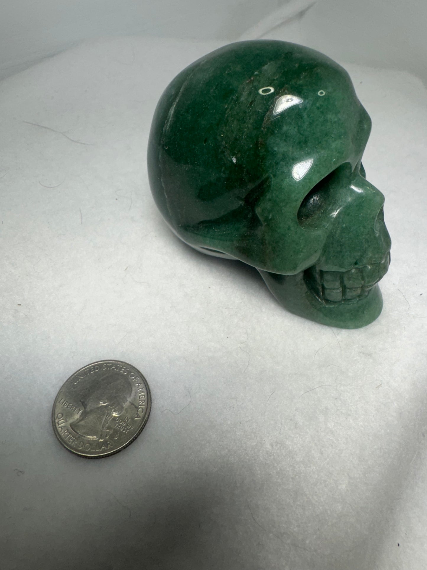 GREEN AVENTURINE SKULL-prosperity, luck, emotional healing