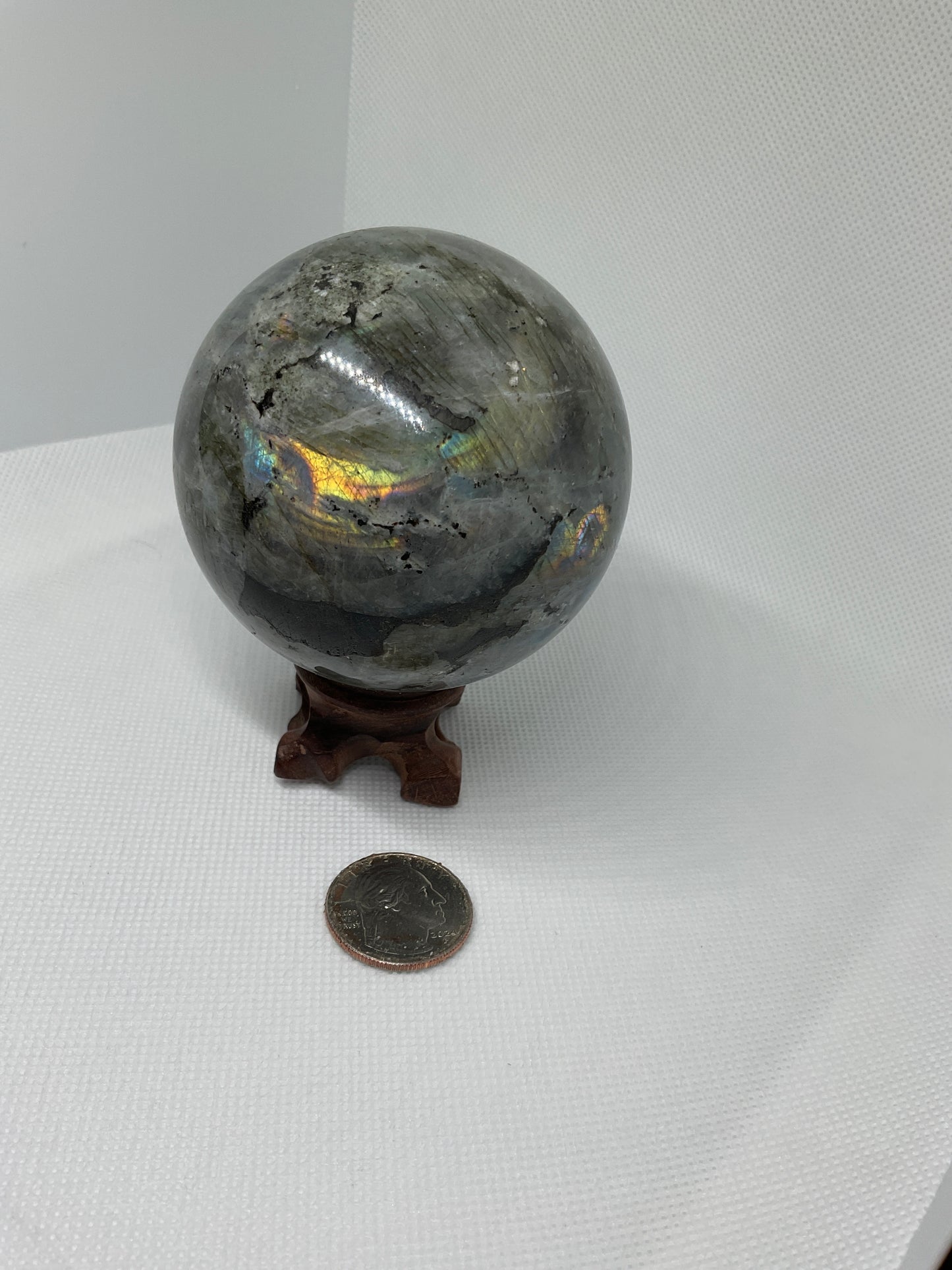 LABRADORITE SPHERE-intuition, protection, and spiritual awakening