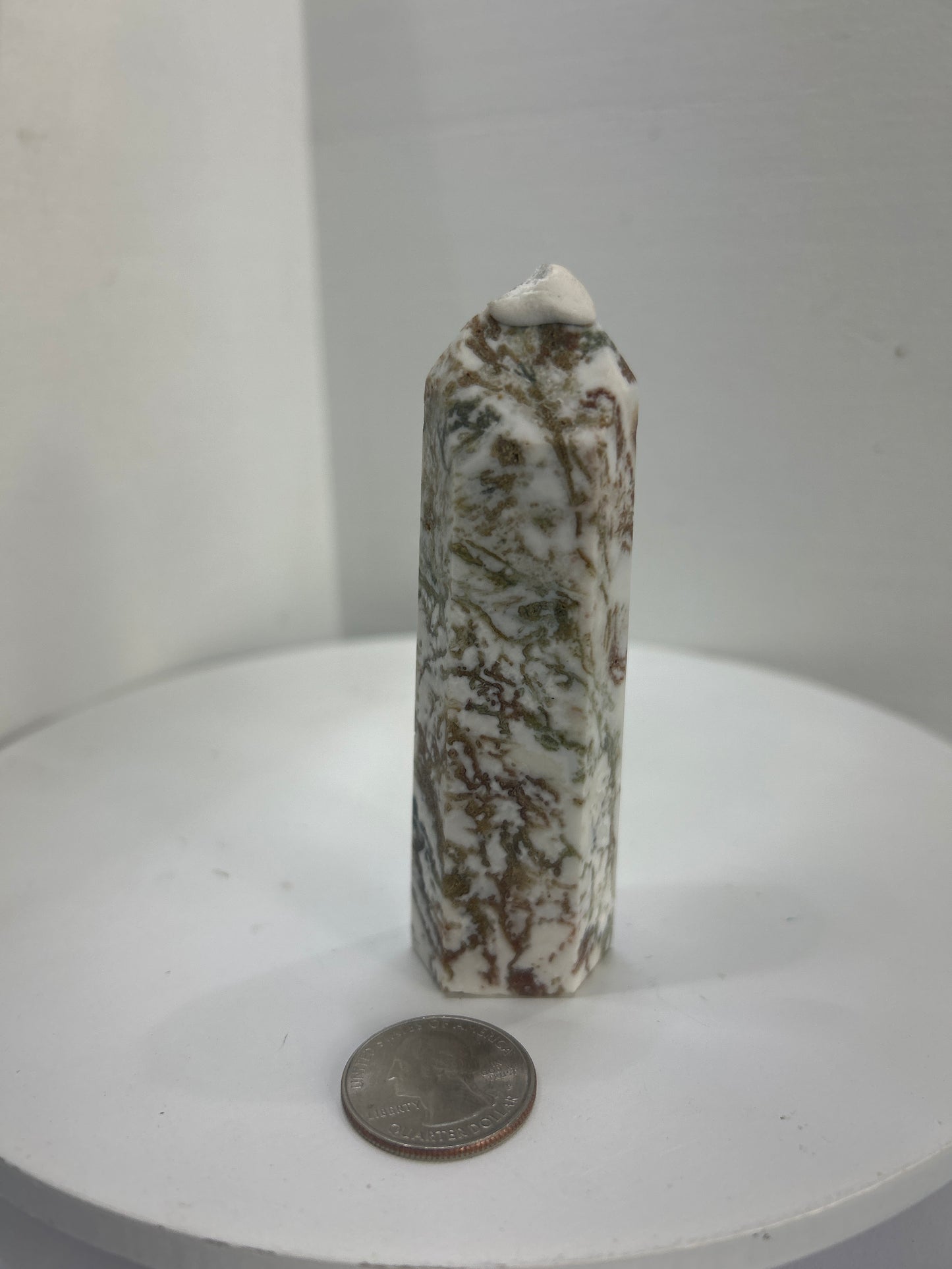BLUE AND/OR BROWN MOSS AGATE TOWERS-Balance, Growth, Grounding