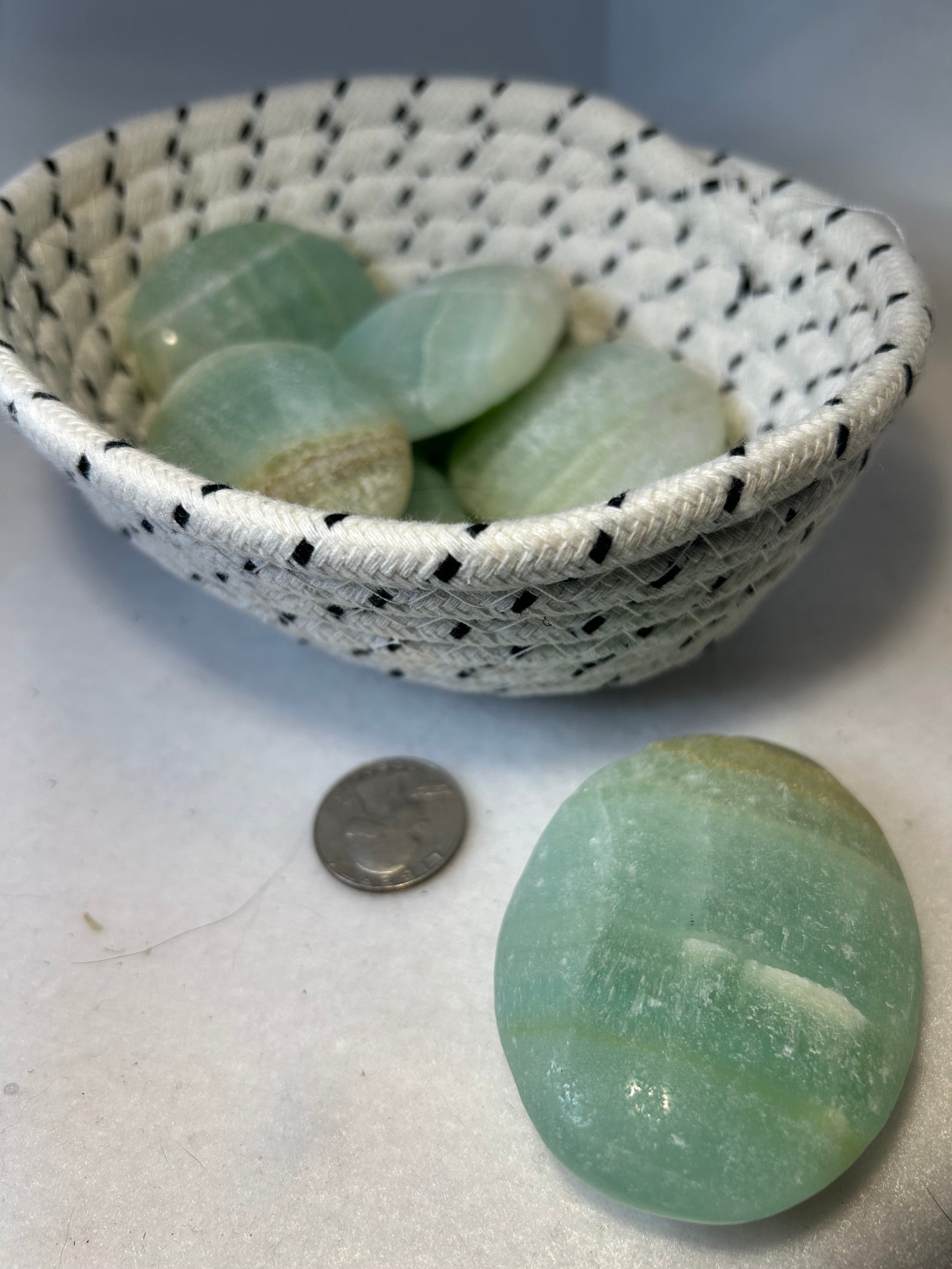 CARIBBEAN CALCITE PALM STONE-relaxation, emotional healing, enhanced communication