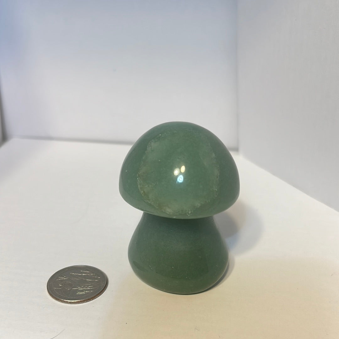 GREEN AVENTURINE MUSHROOM -prosperity, luck, and emotional healing