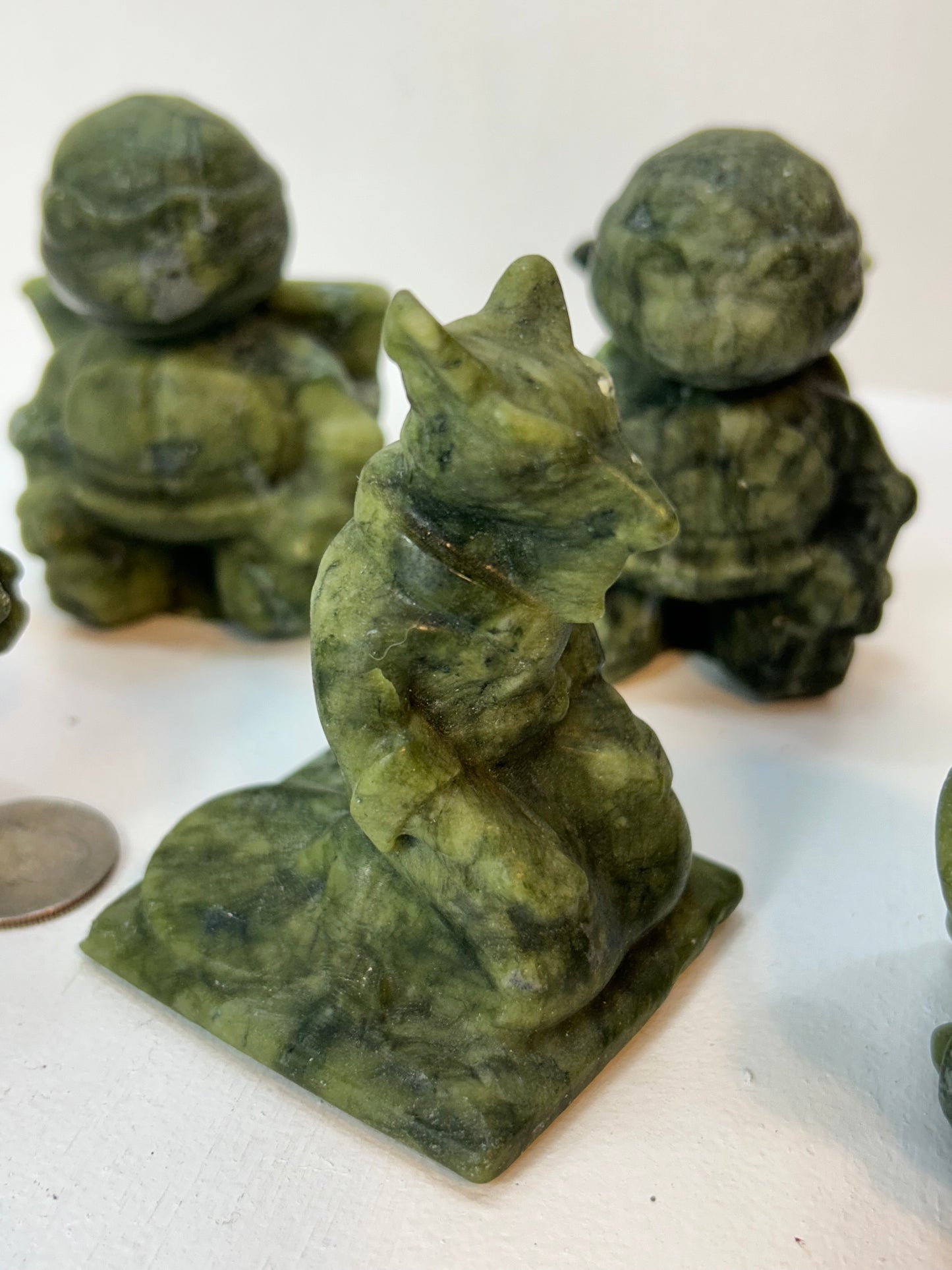 GREEN JADE TEENAGE MUTANT NINJA TURTLES  SET- 5 PIECES INCLUDING SPLINTER-Strength, Wisdom, and Unity