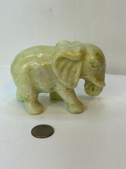 GREEN JADE ELEPHANT-Wisdom, Strength, Prosperity