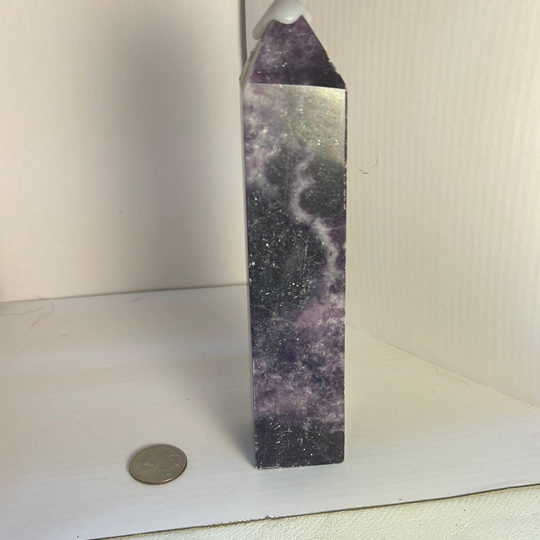 PURPLE MICA TOWER-Spiritual Protection, Intuition, and Clarity