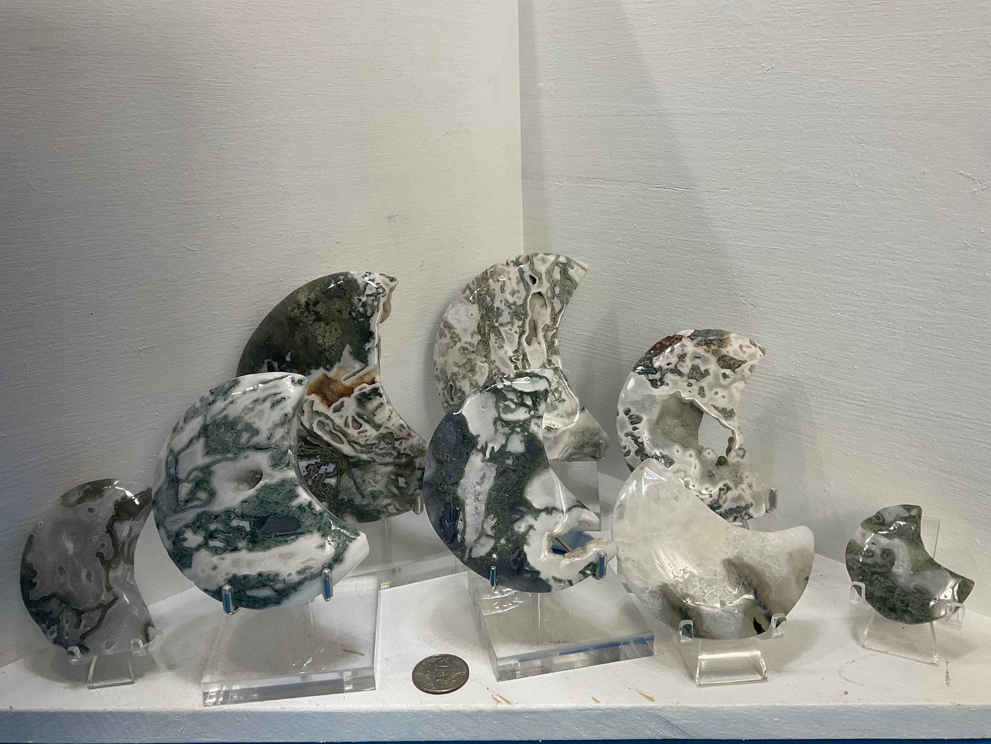 MOSS AGATE MOONS-Growth, Balance, Connection to Nature