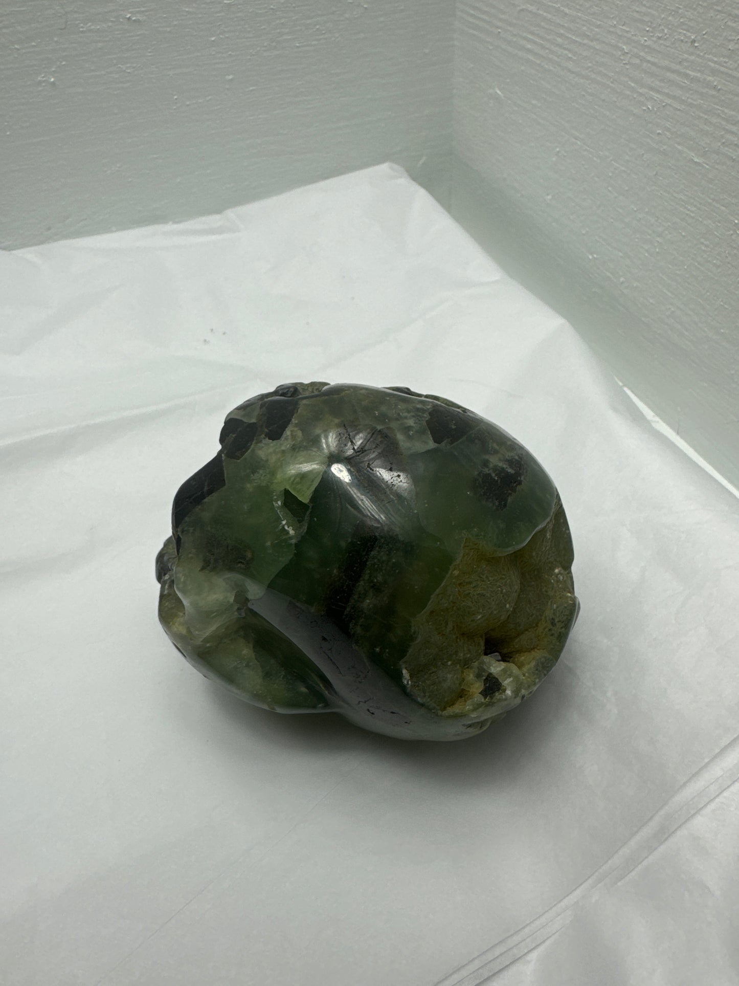 PREHNITE SKULL-Healing, Protection, Inner Peace