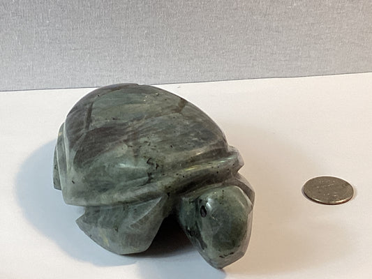 LABRADORITE TURTLE -Protection, Intuition, Transformation