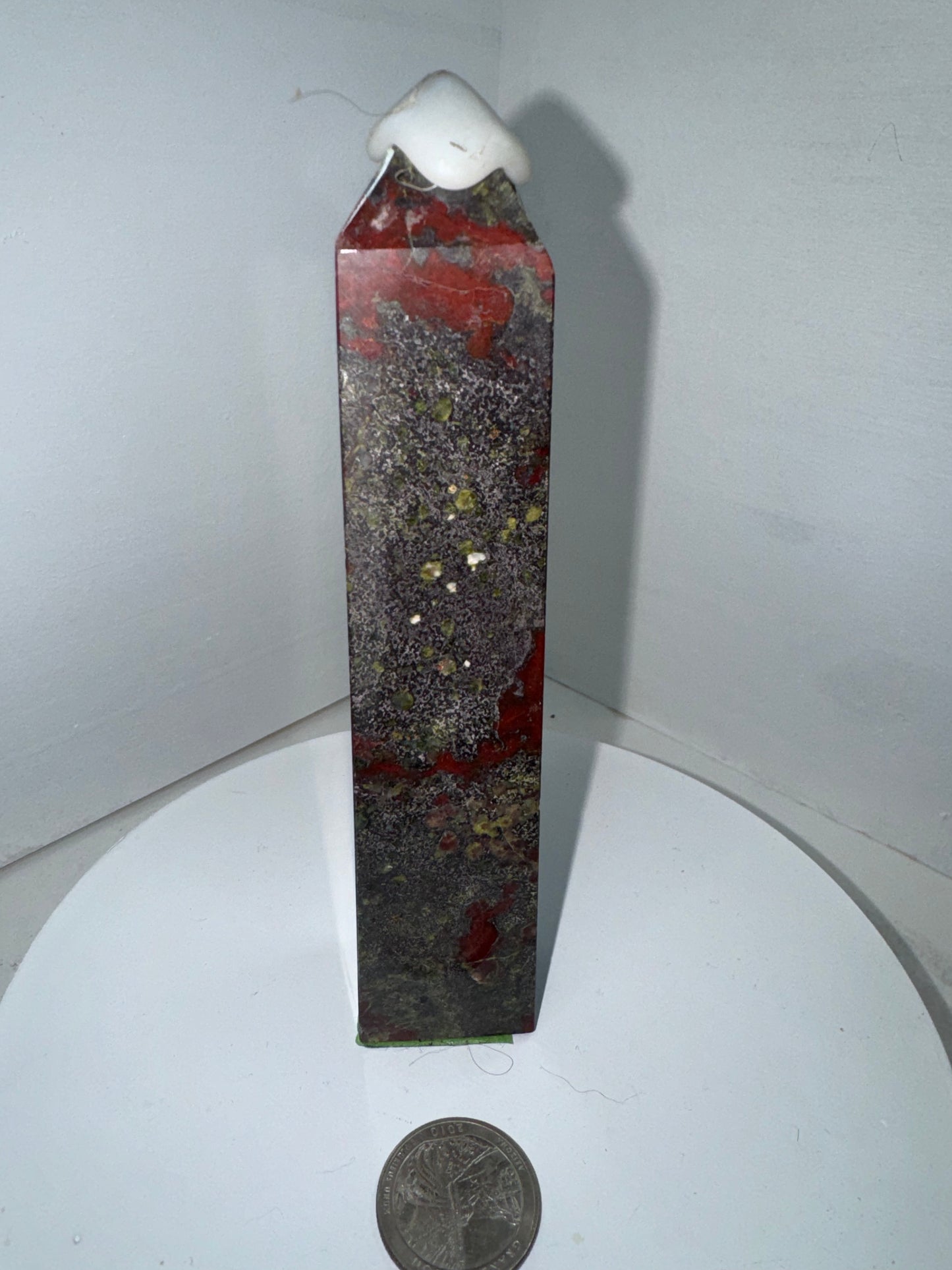 AFRICAN BLOODSTONE TOWER-abundance courage, protection
