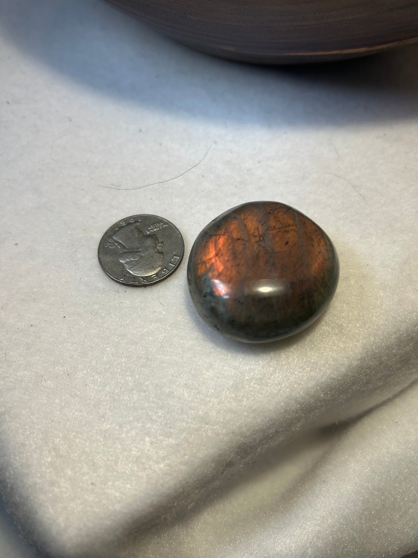 LABRADORITE PALM STONE-intuition, protection, and spiritual awakening