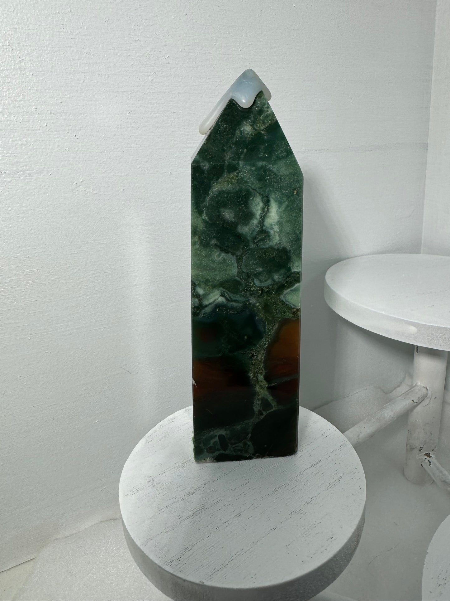 AFRICAN BLOODSTONE TOWER-abundance courage, protection