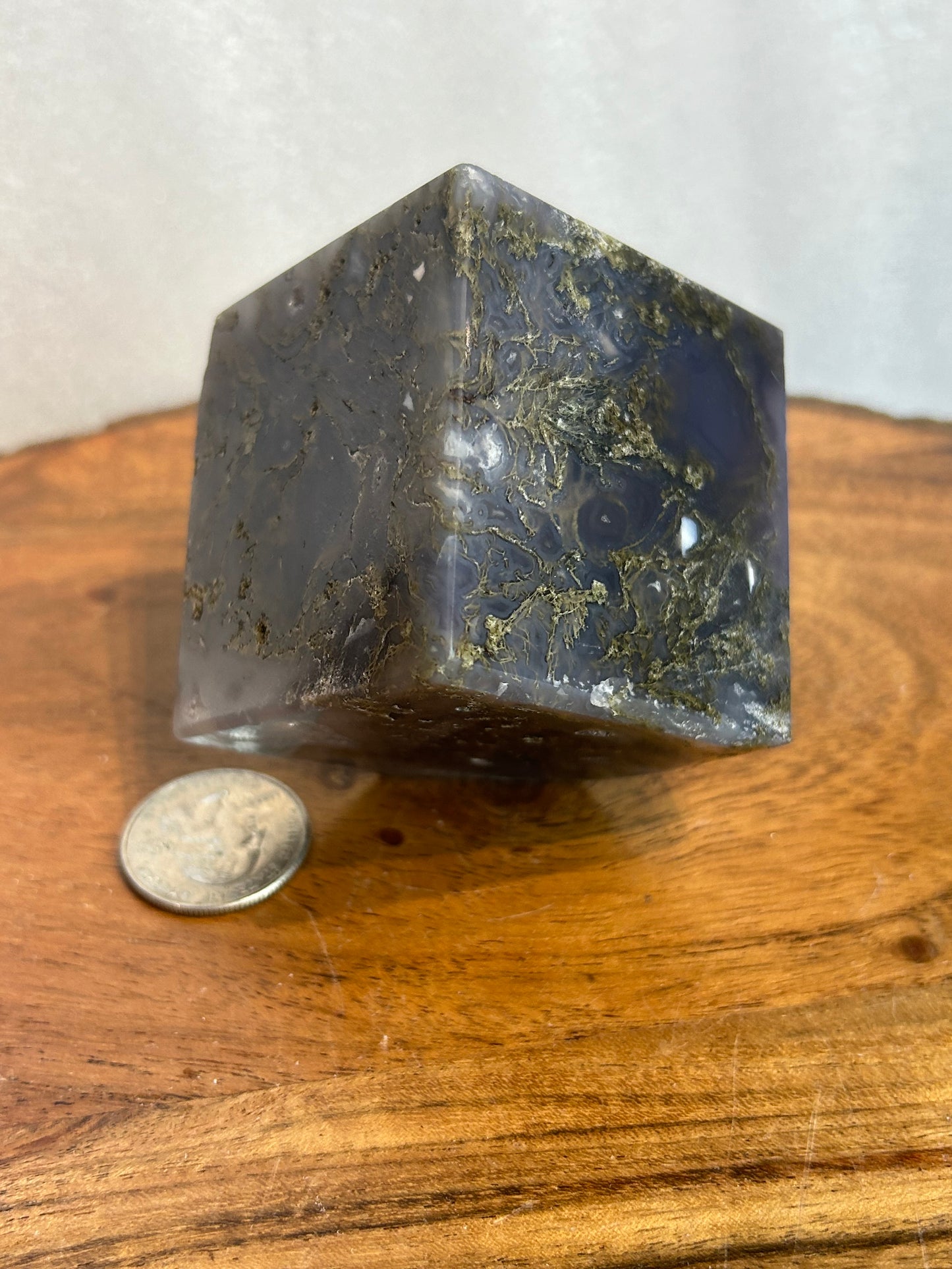 MOSS AGATE CUBE-Growth, Grounding, Connection to Nature