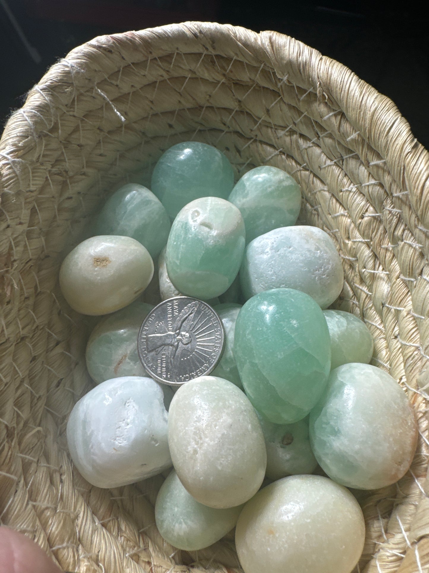 CARIBBEAN CALCITE TUMBLES/chumbles- Serenity, Spiritual Growth, Emotional Clarity