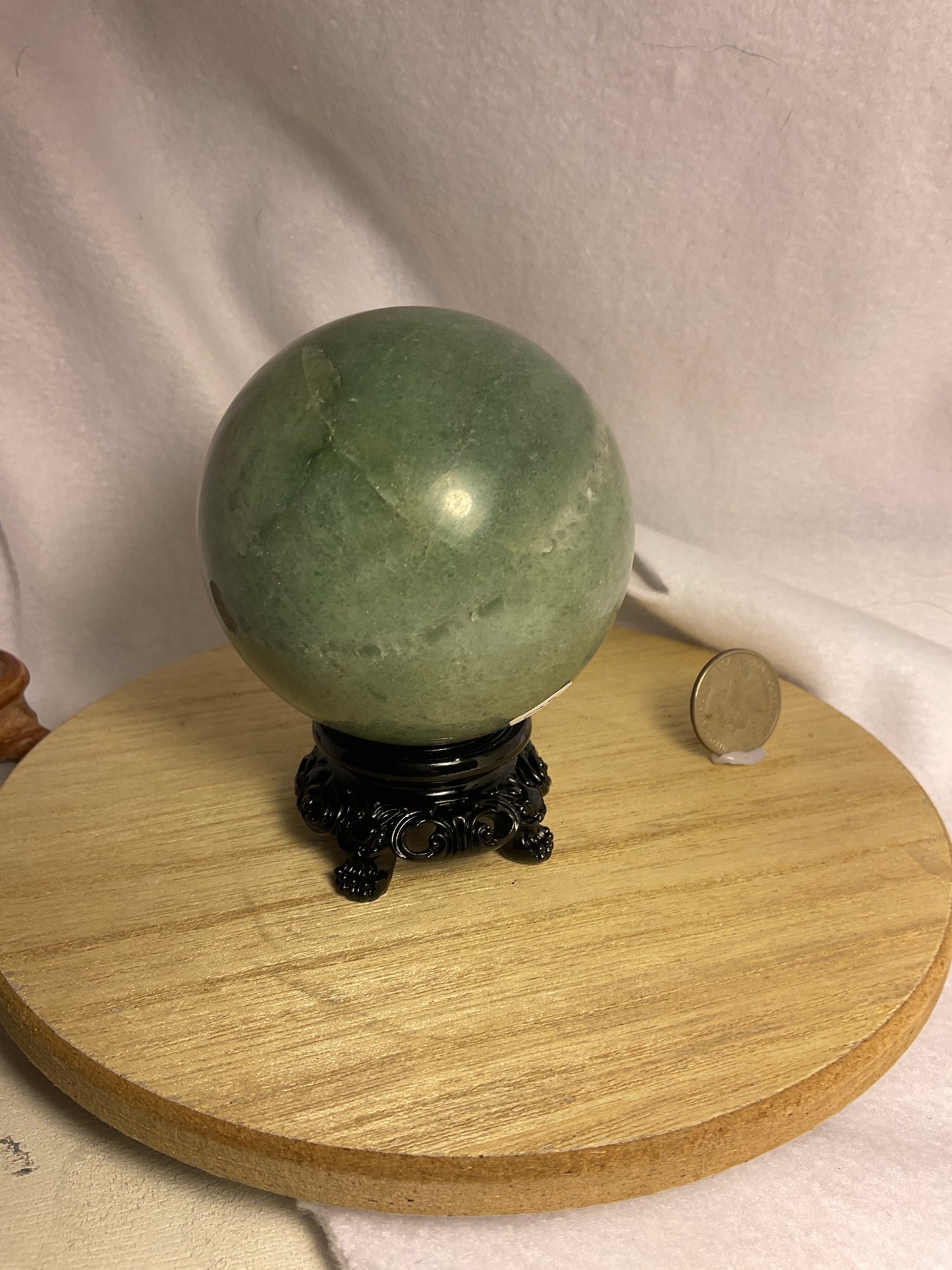 GREEN AVENTURINE SPHERE-prosperity, luck, emotional healing
