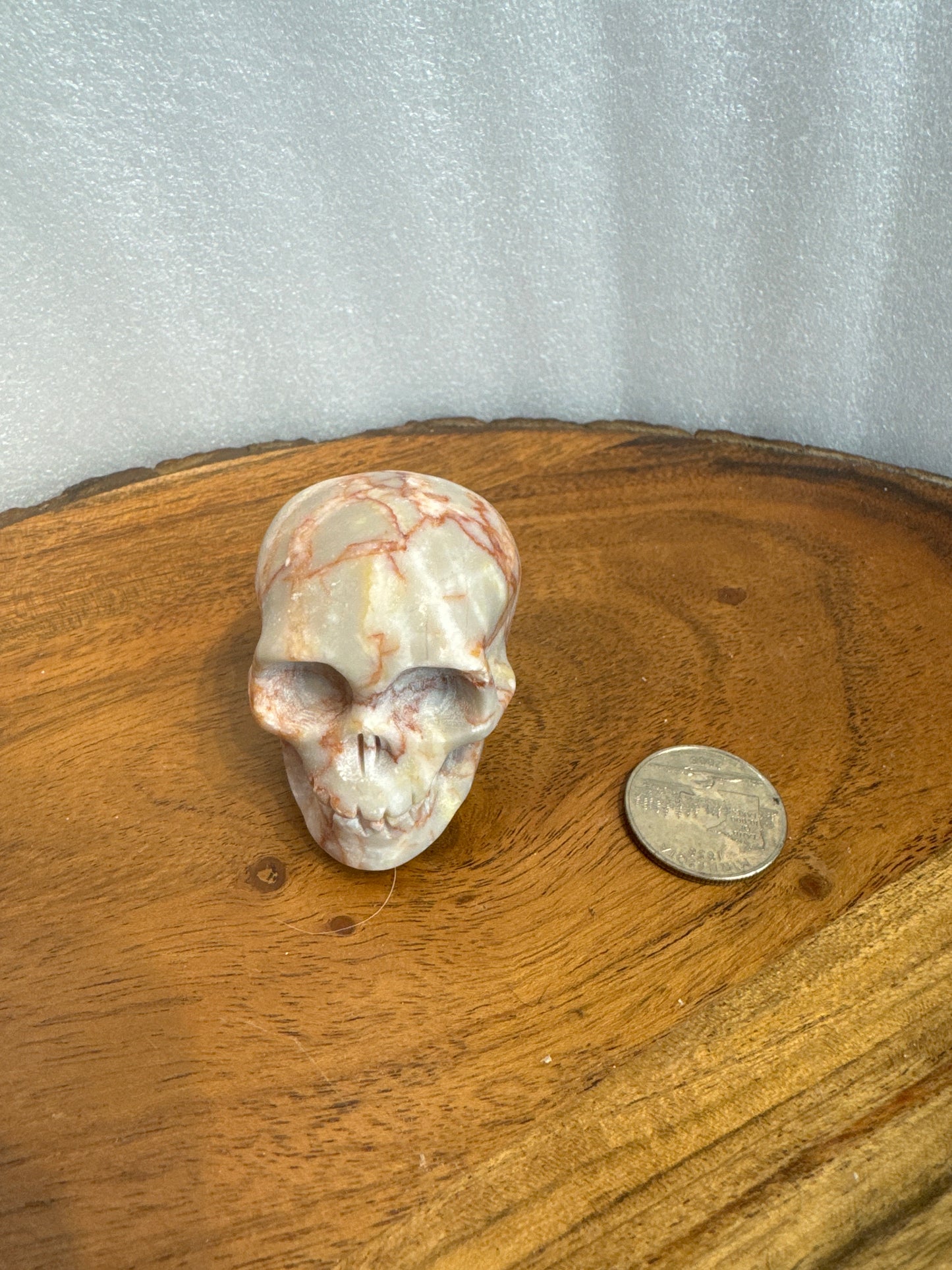 RED VEIN JASPER SKULL-vitality, strength, grounding