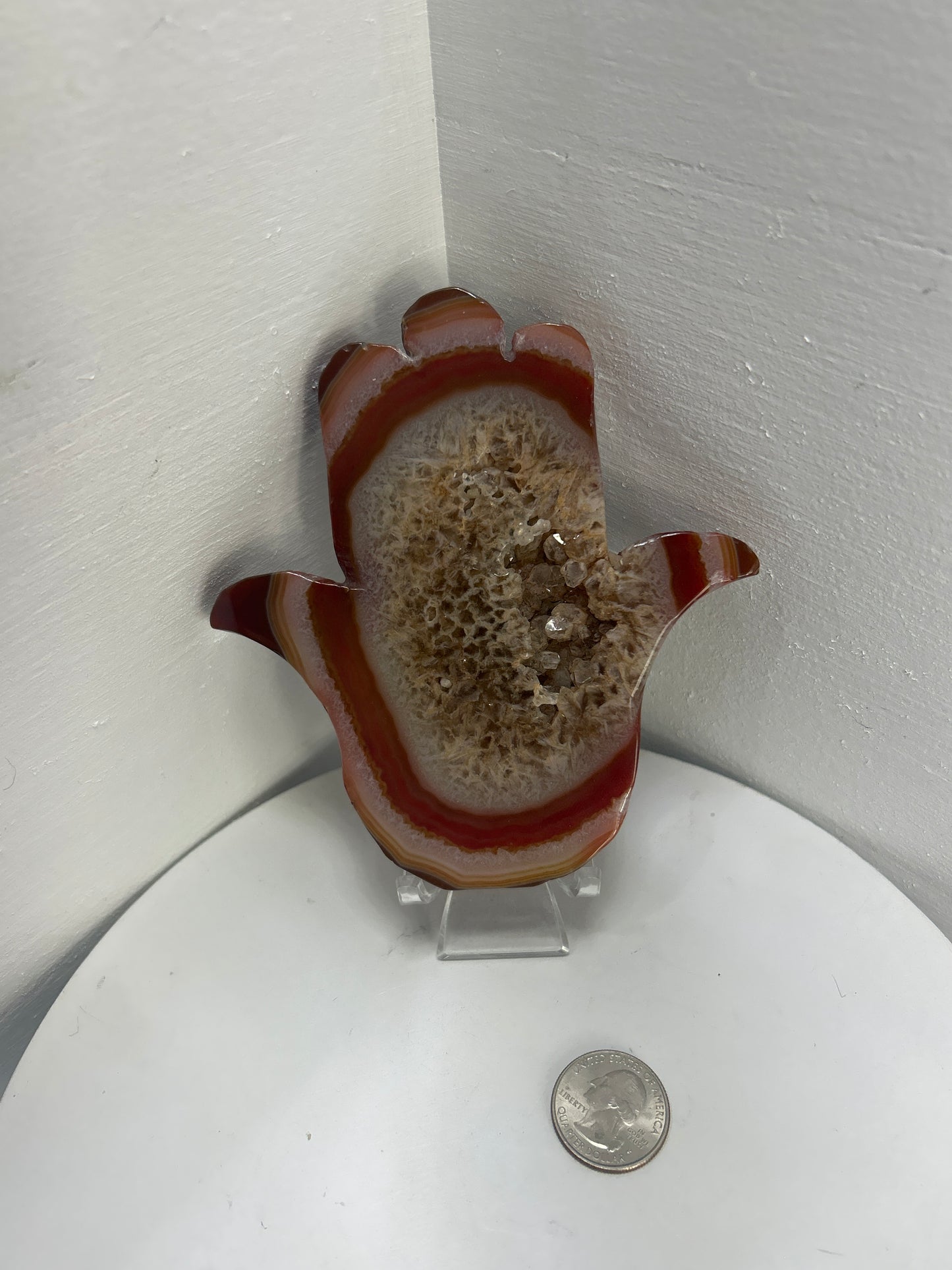 CARNELIAN HAMSA (FLAT HANDS)-Protection, Courage, Vitality