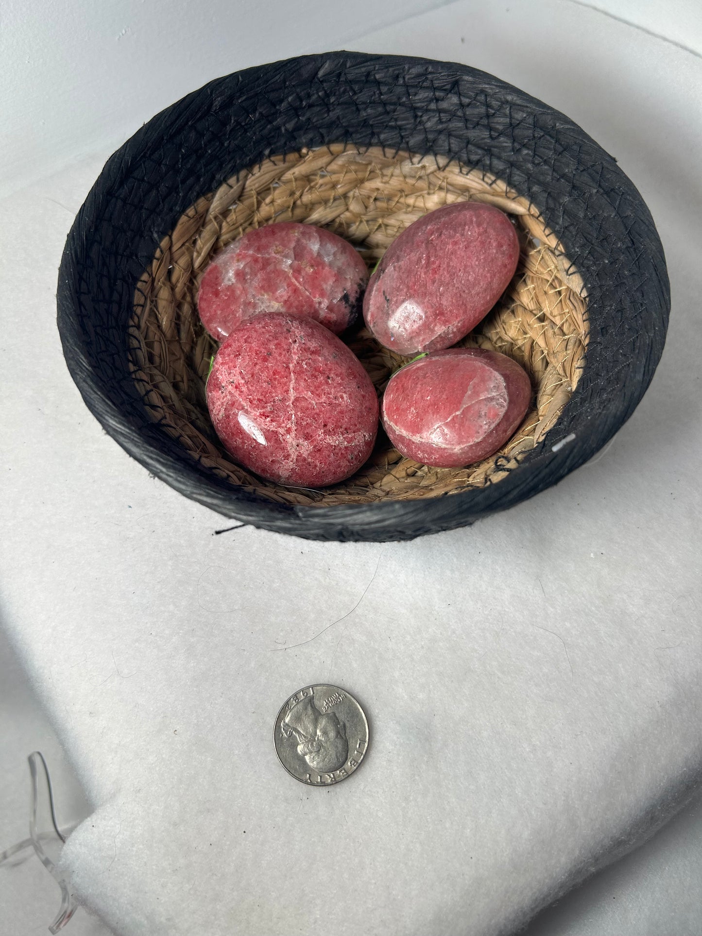 RHODONITE PALM STONE-compassion, gratefulness, healing 