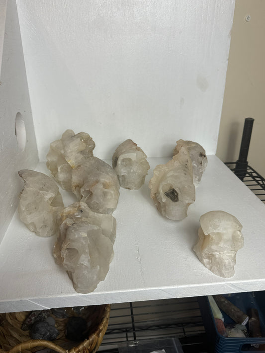 CLEAR QUARTZ CLUSTER SKULL -Clarity, Amplification, Spiritual Connection