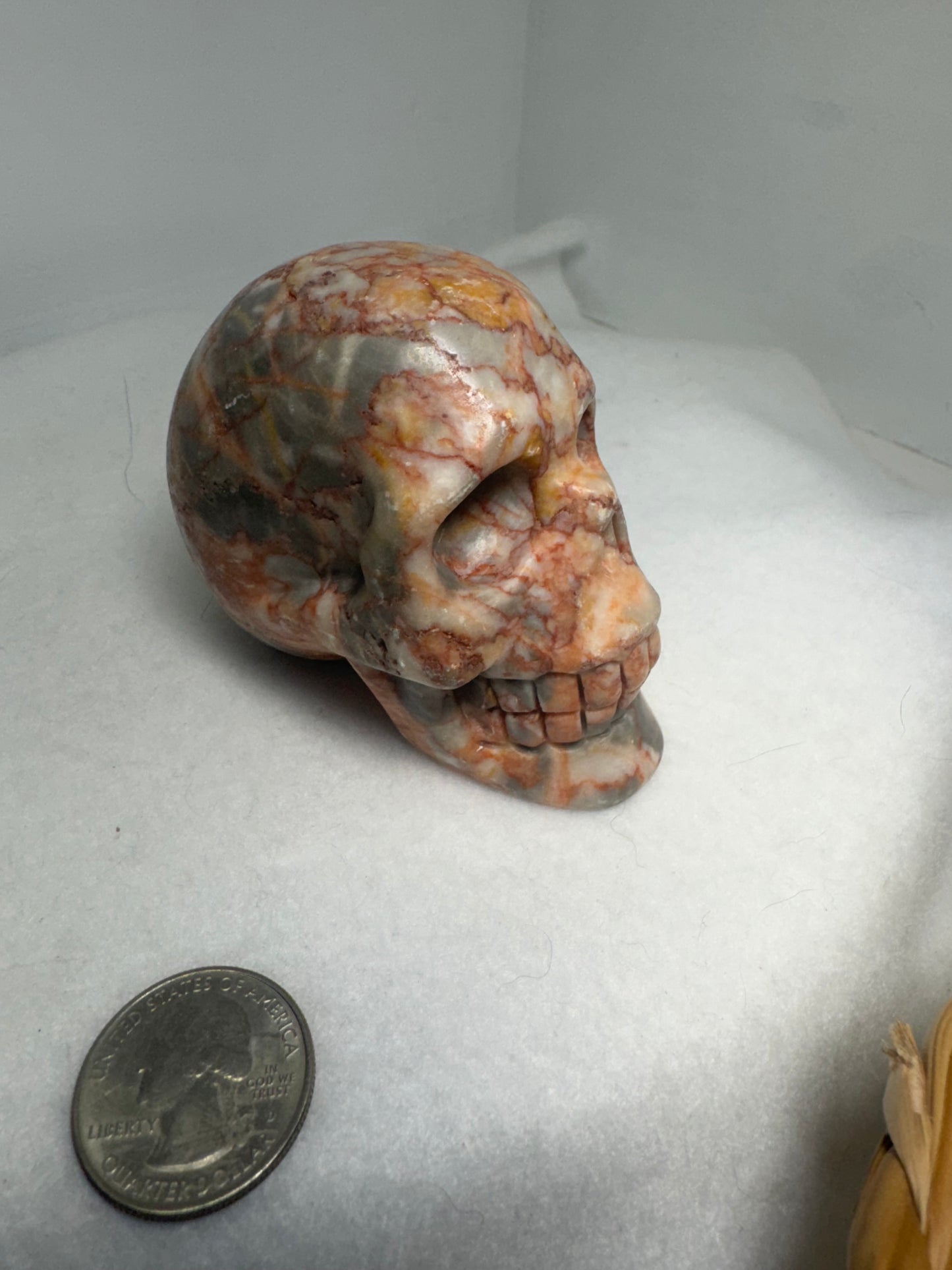 RED VEIN JASPER SKULL-vitality, strength, grounding