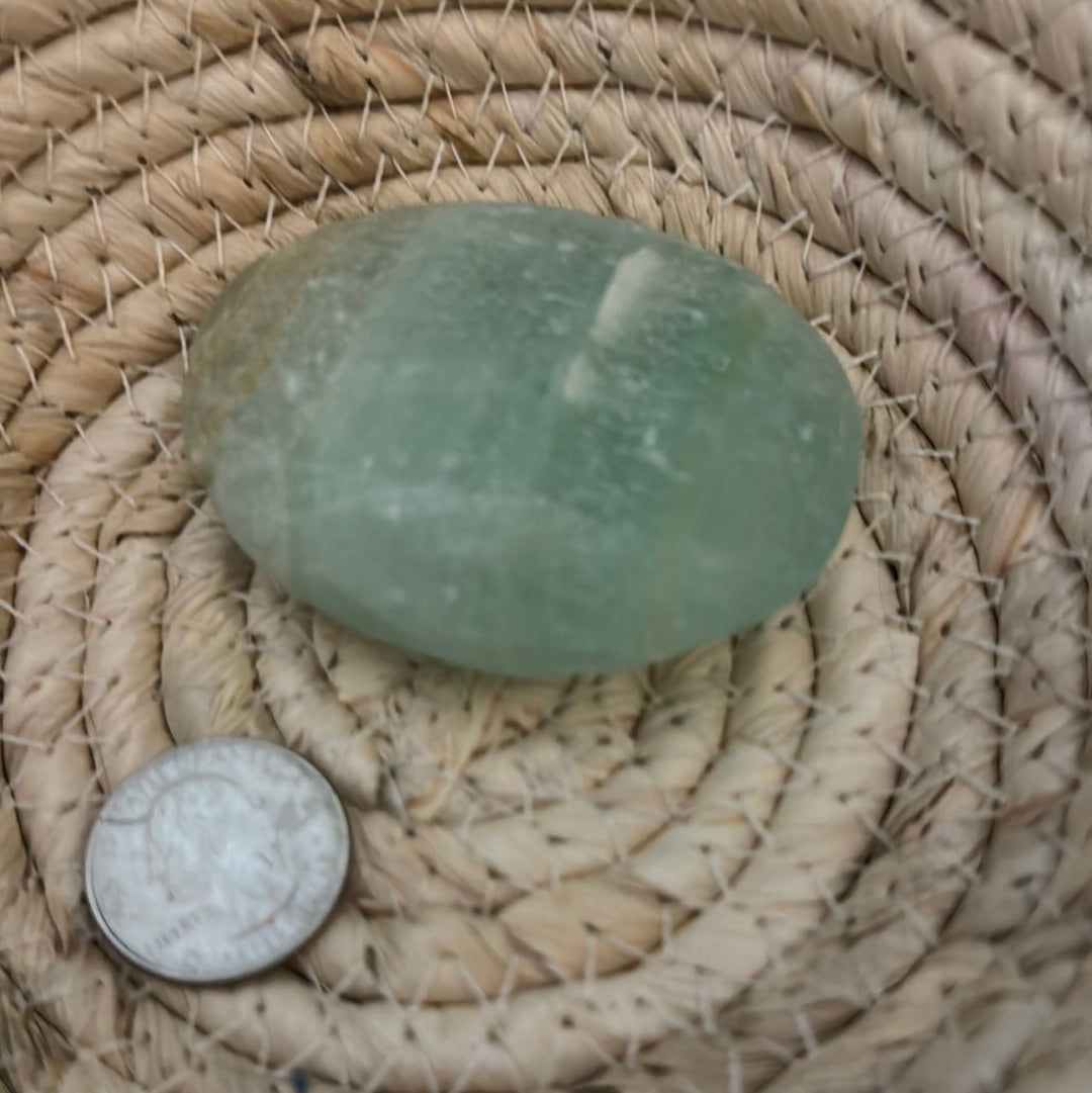 CARIBBEAN CALCITE PALM STONE-relaxation, emotional healing, enhanced communication