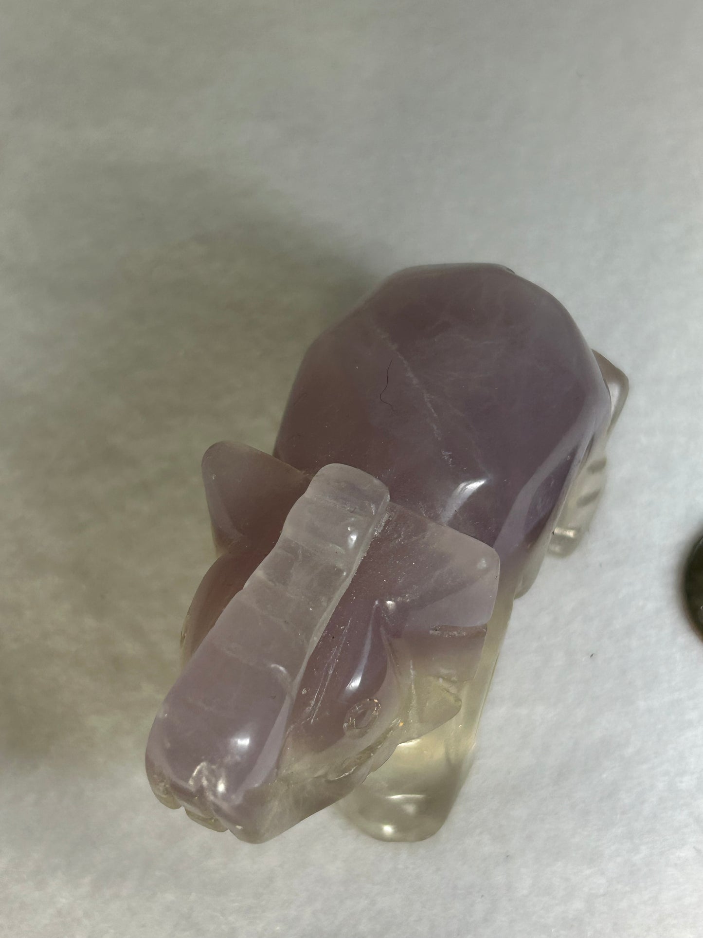 FLUORITE ELEPHANT carving-clarity, focus, growth