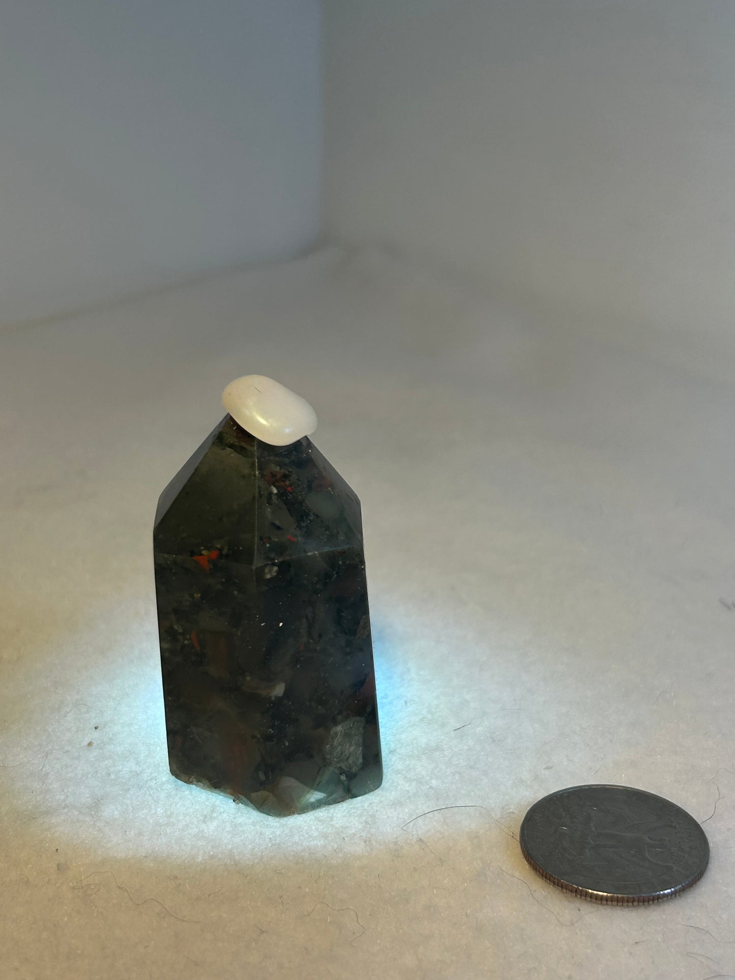 AFRICAN BLOODSTONE TOWER-abundance courage, protection