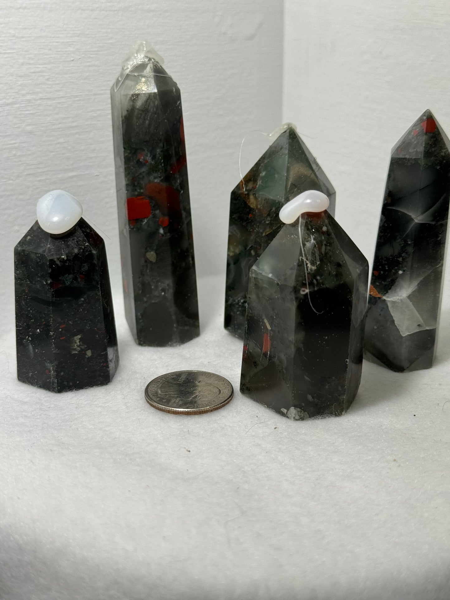 AFRICAN BLOODSTONE TOWER-abundance courage, protection