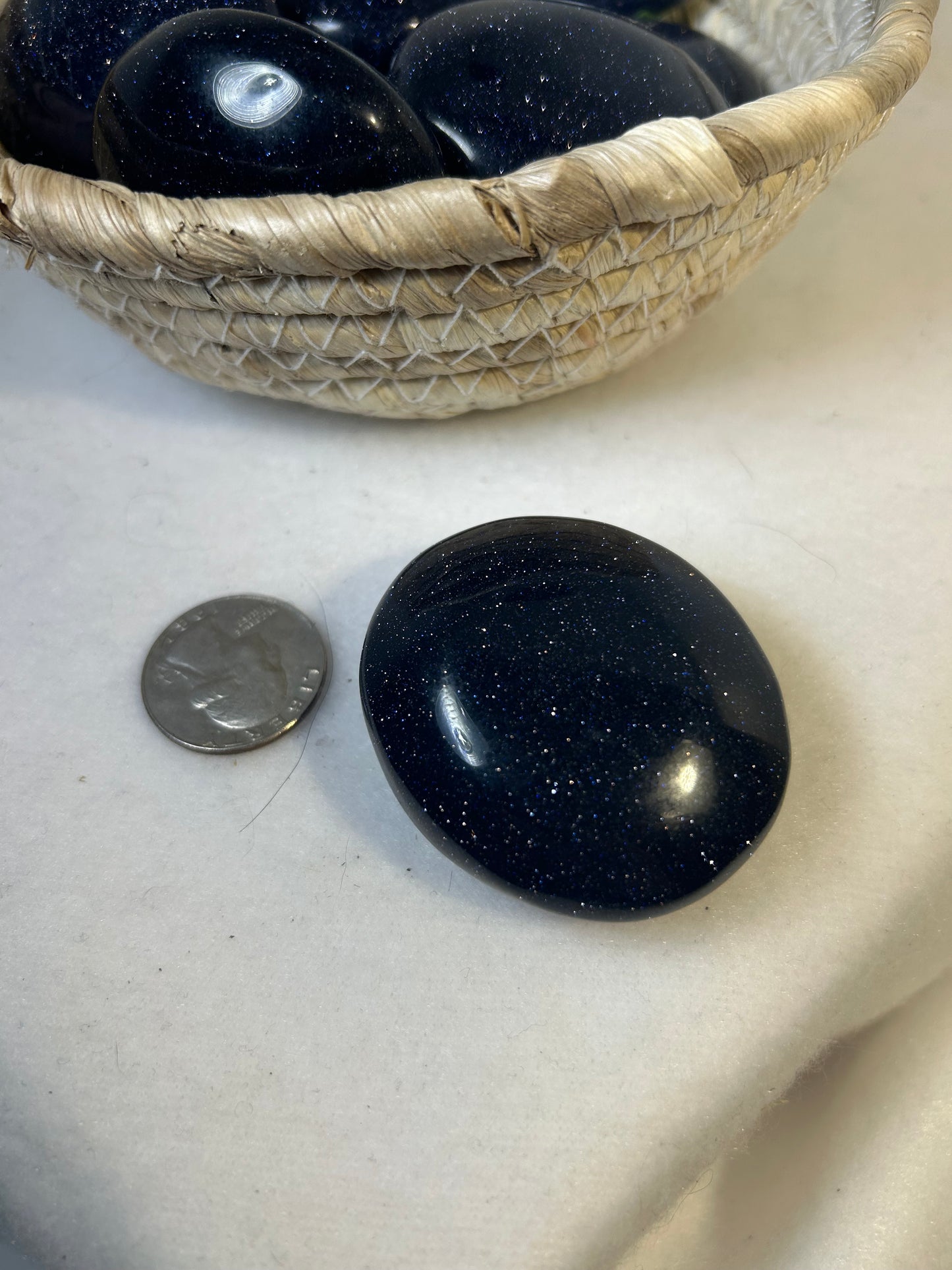 BLUE SANDSTONE PALM STONE- motivation, calm, healing