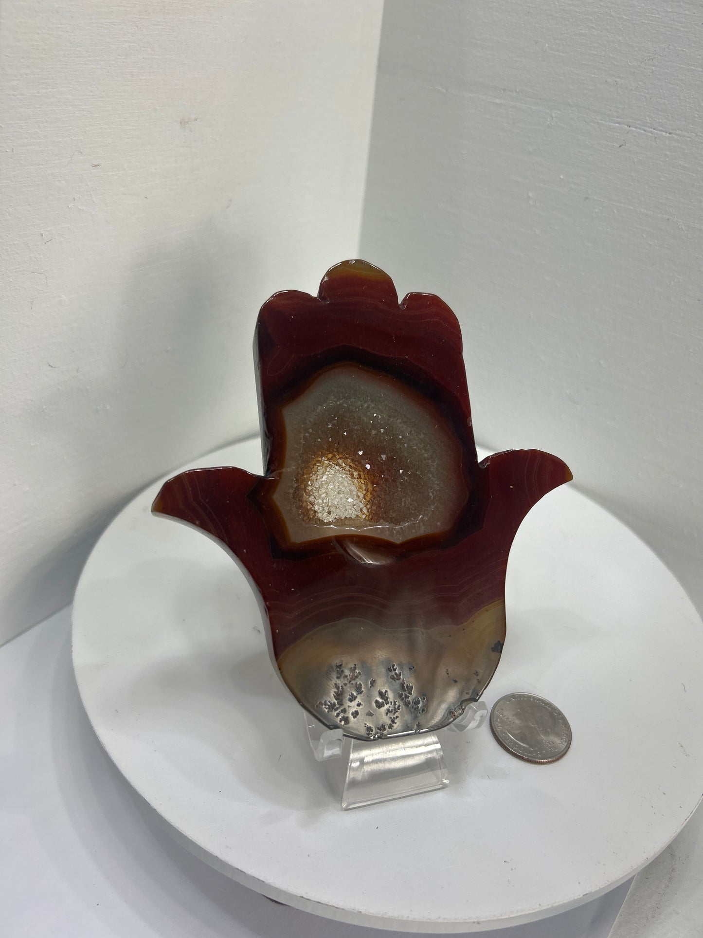 CARNELIAN HAMSA (FLAT HANDS)-Protection, Courage, Vitality