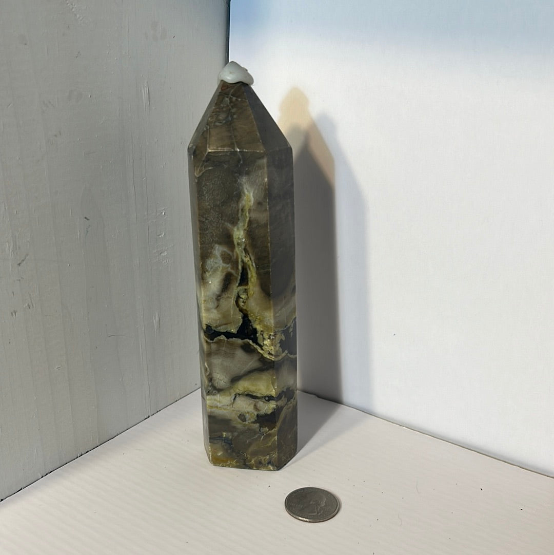 VOLCANO AGATE TOWER-strength, transformation, grounding