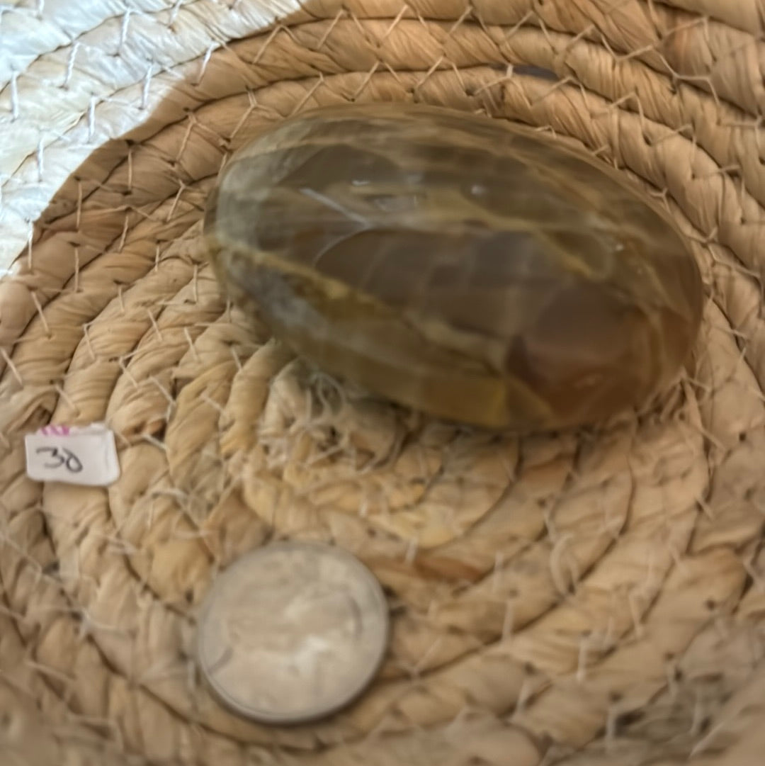 PEACH MOONSTONE PALM STONE-intuition, love, hope