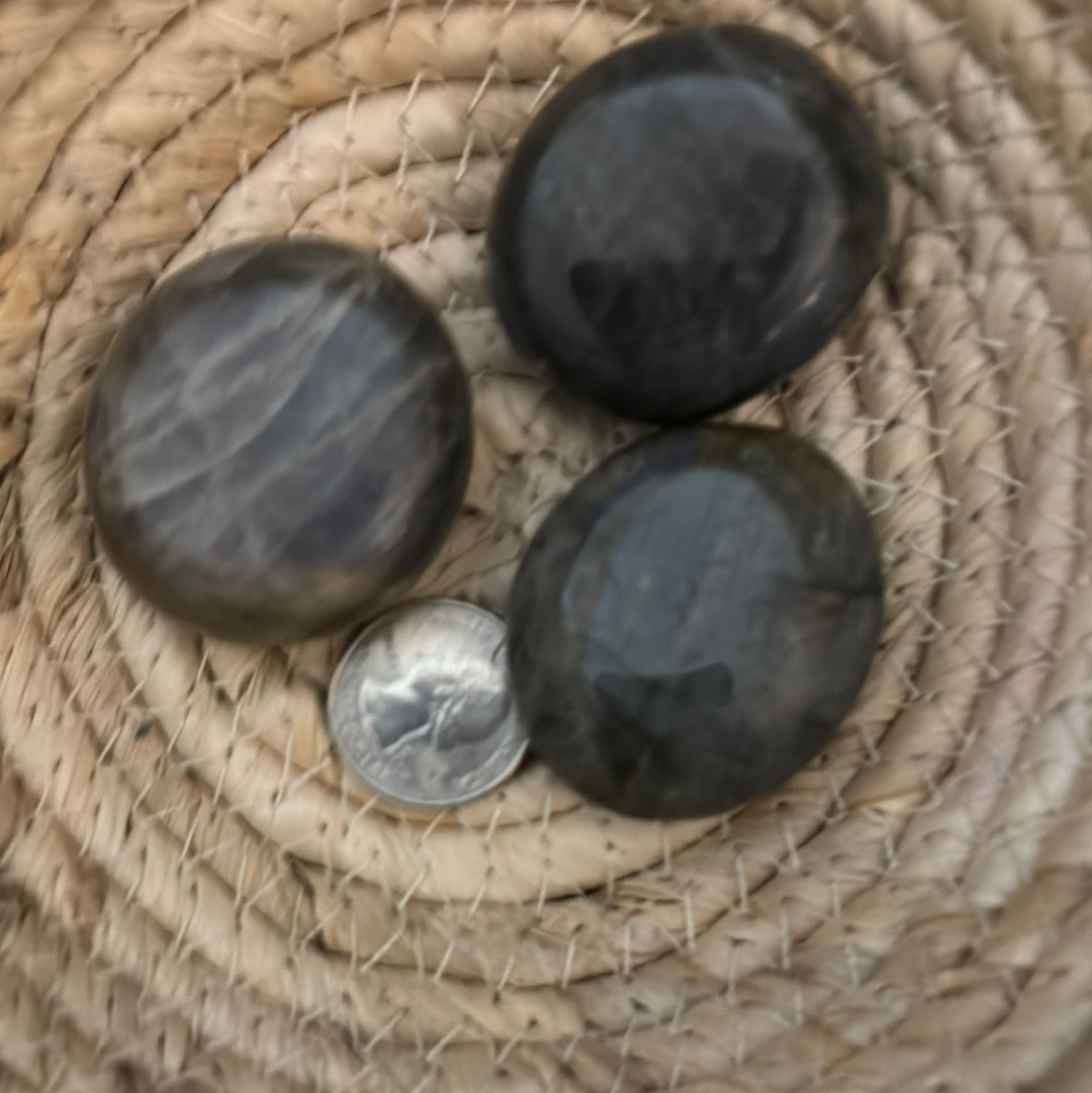 LABRADORITE PALM STONE-intuition, protection, and spiritual awakening