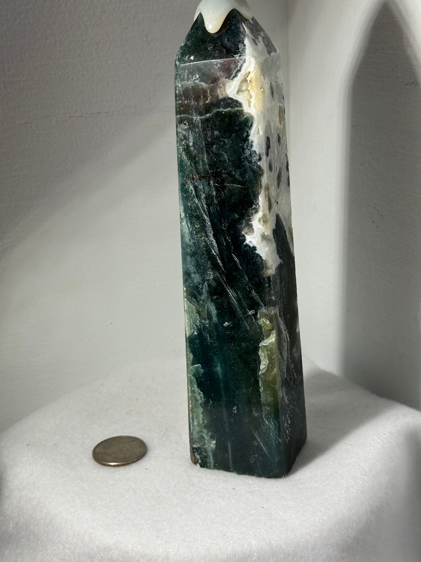 MOSS AGATE TOWER towers-abundance, growth, emotional healing