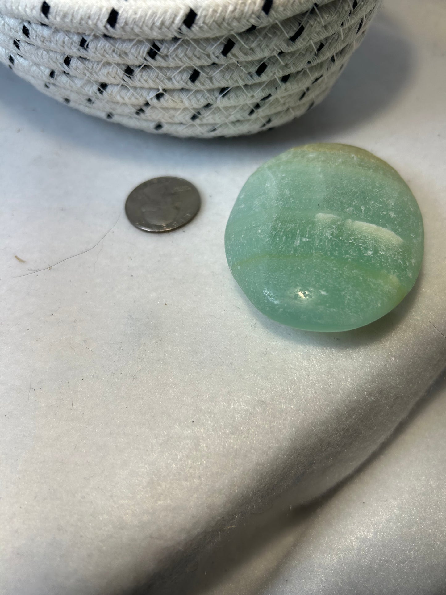 CARIBBEAN CALCITE PALM STONE-relaxation, emotional healing, enhanced communication