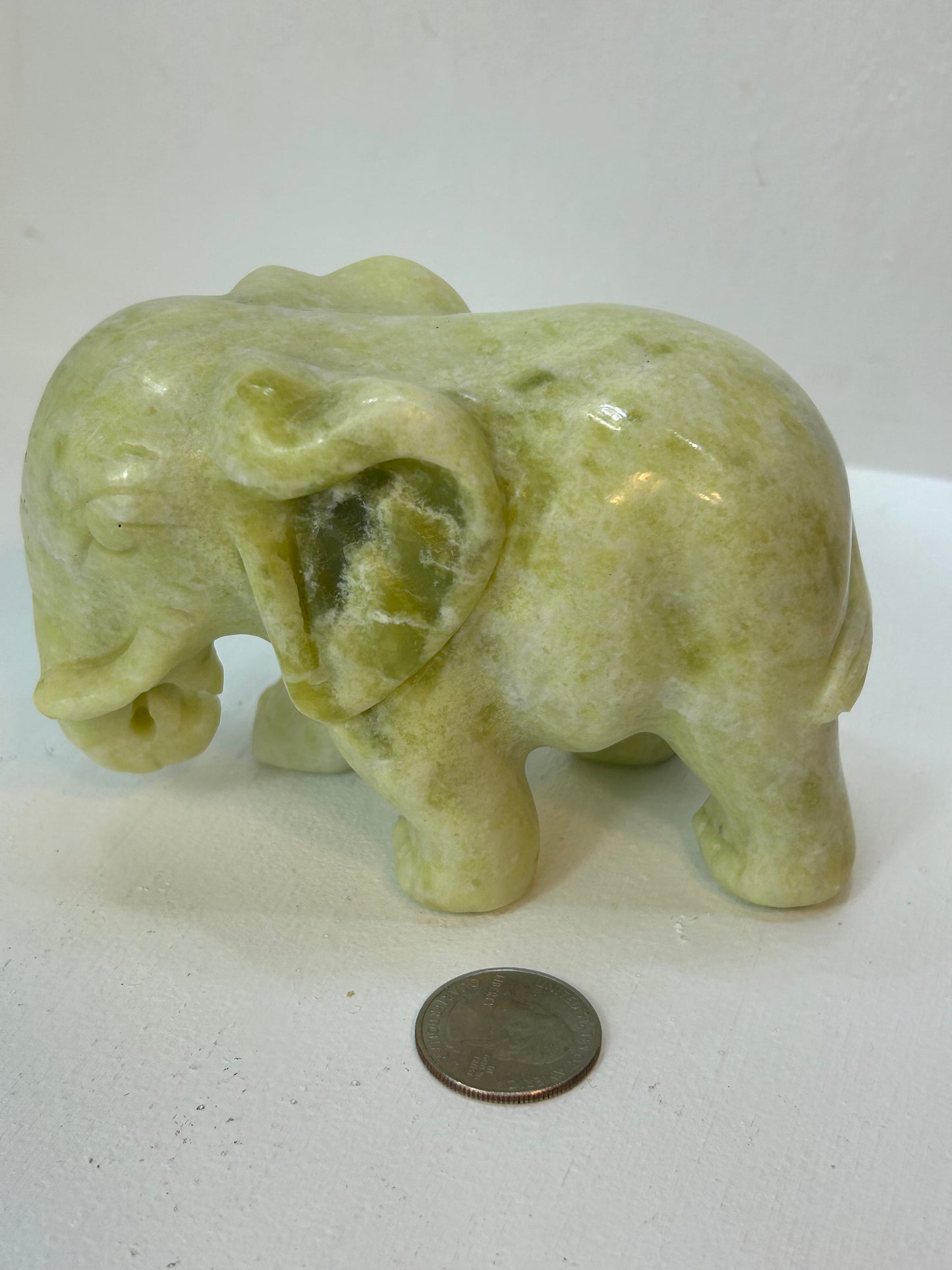 GREEN JADE ELEPHANT-Wisdom, Strength, Prosperity