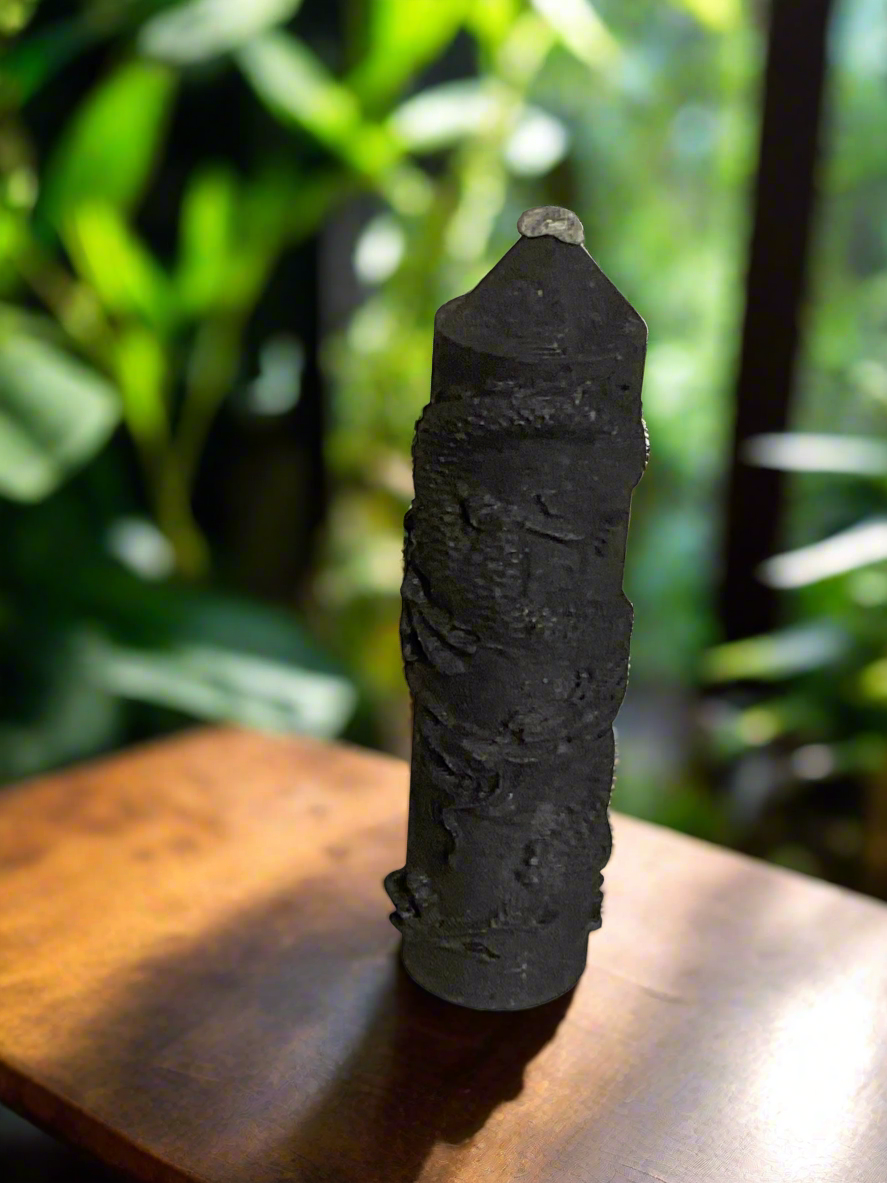 SHUNGITE DRAGON TOWER- Protection, Strength, Transformation