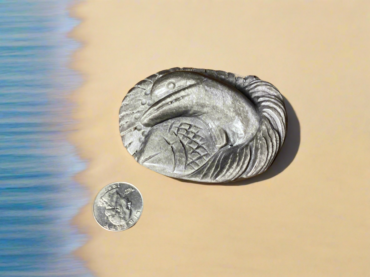 SILVER OBSIDIAN DOLPHIN