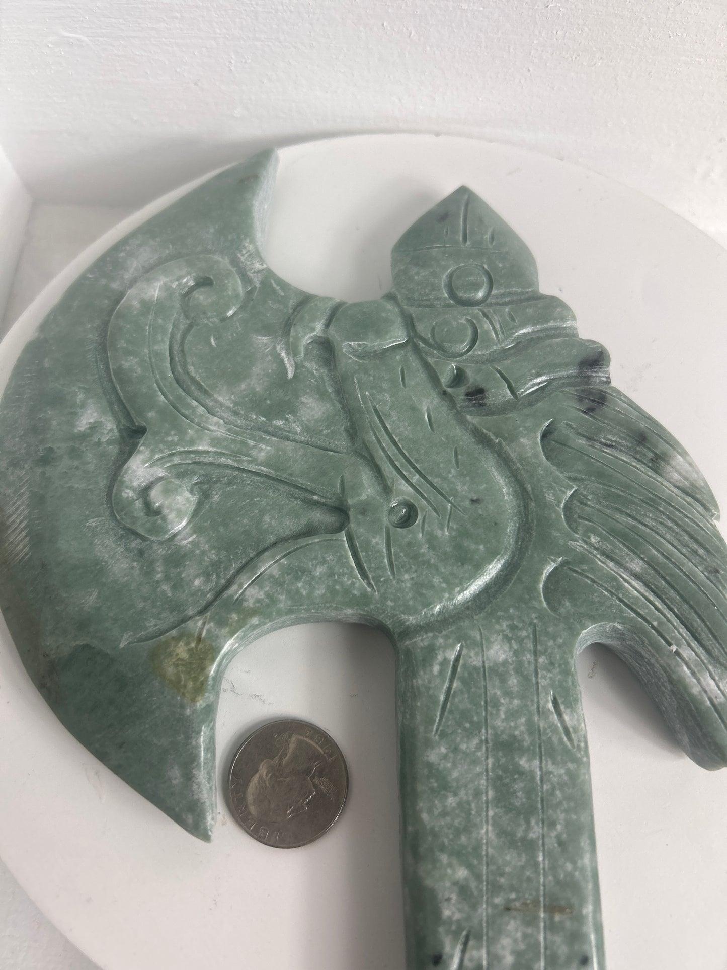 GREEN JADE AXE- Strength, Balance, Prosperity