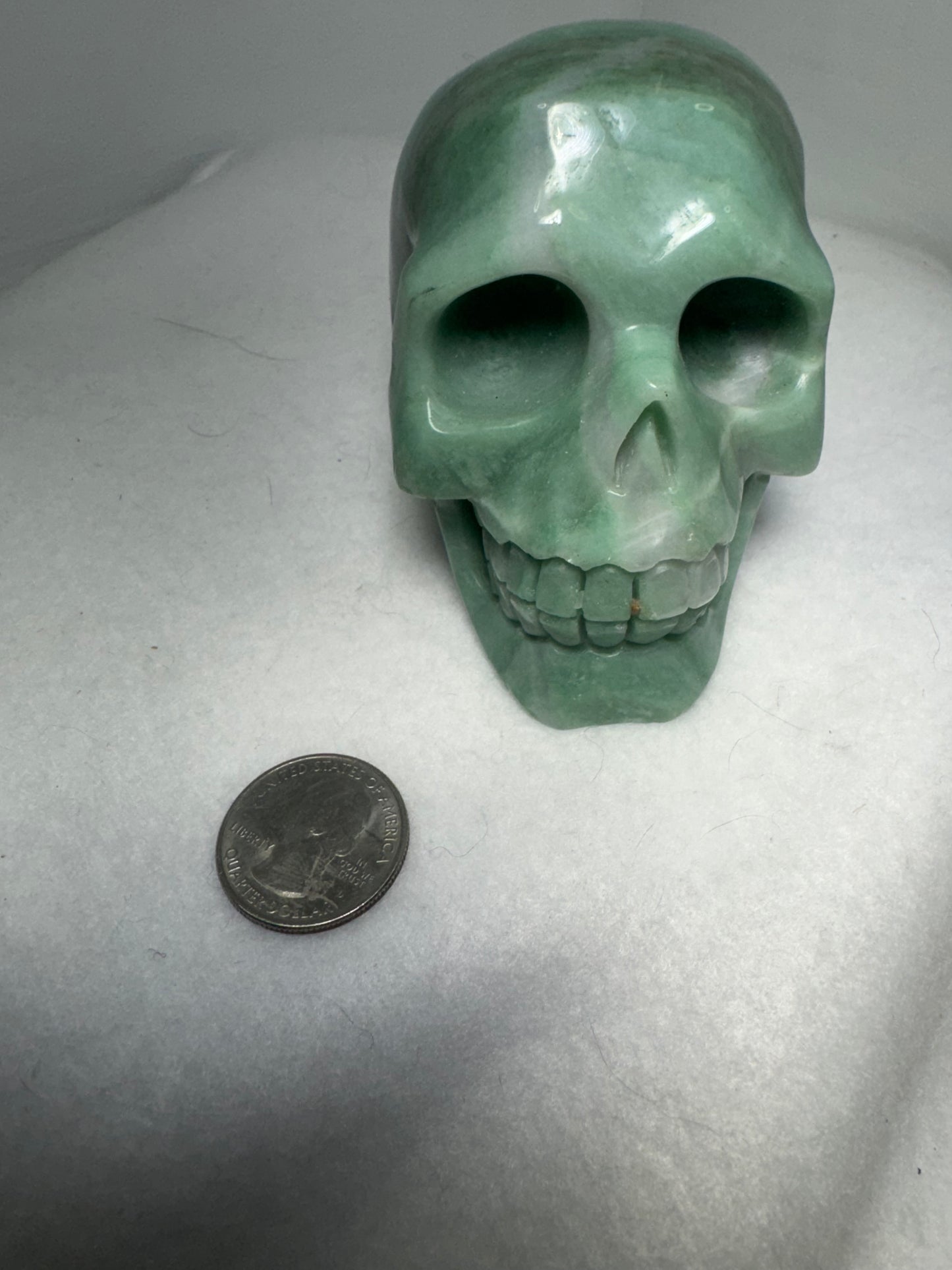 GREEN AVENTURINE SKULL-prosperity, luck, emotional healing