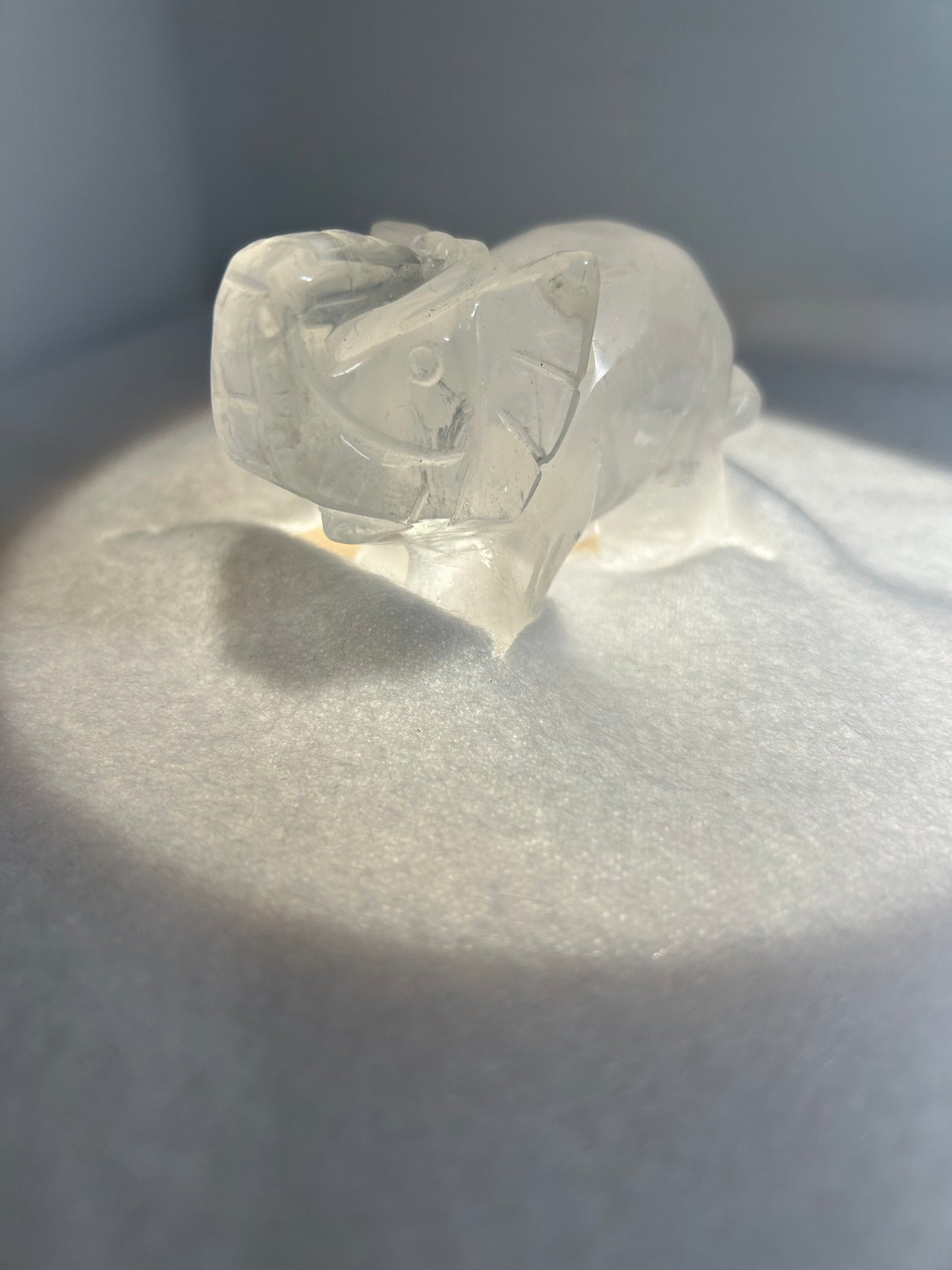 CLEAR QUARTZ ELEPHANT -healing, spirituality, enlightenment