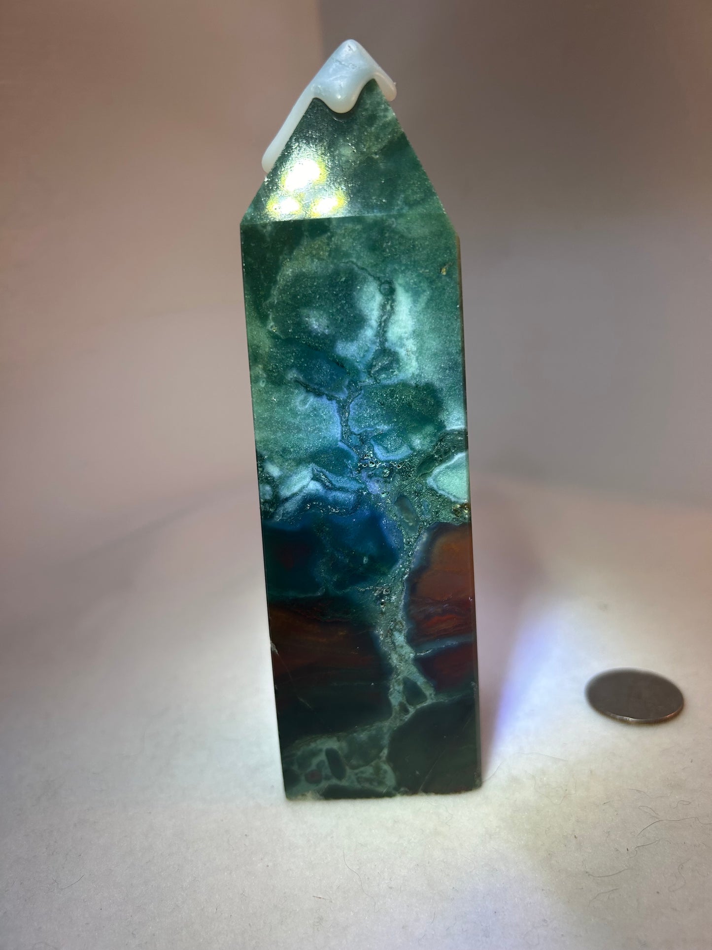 AFRICAN BLOODSTONE TOWER-abundance courage, protection