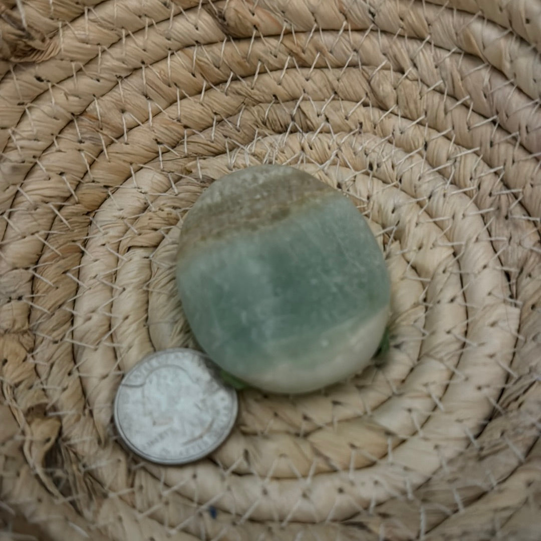 CARIBBEAN CALCITE PALM STONE-relaxation, emotional healing, enhanced communication