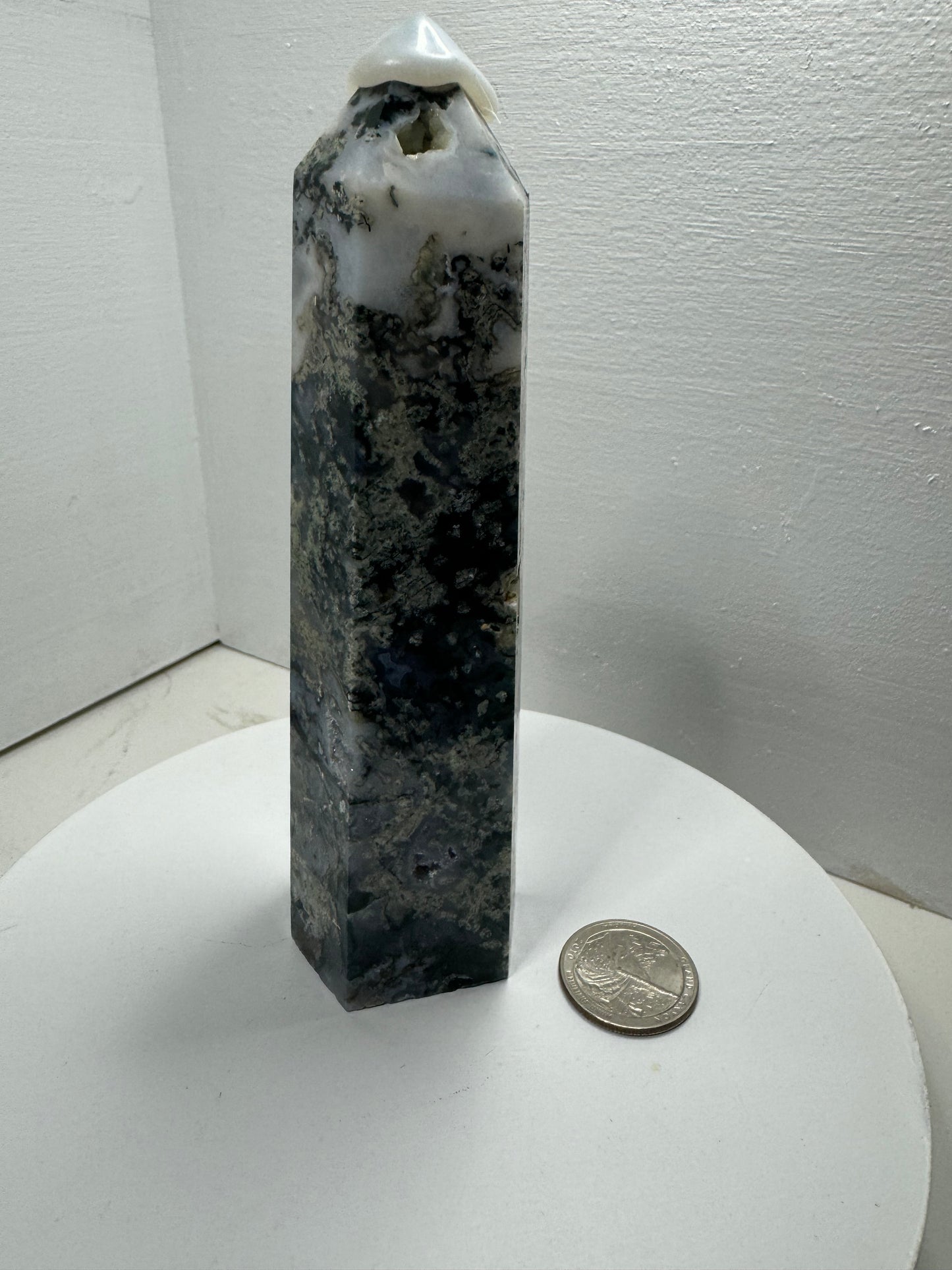 MOSS AGATE TOWER towers-abundance, growth, emotional healing