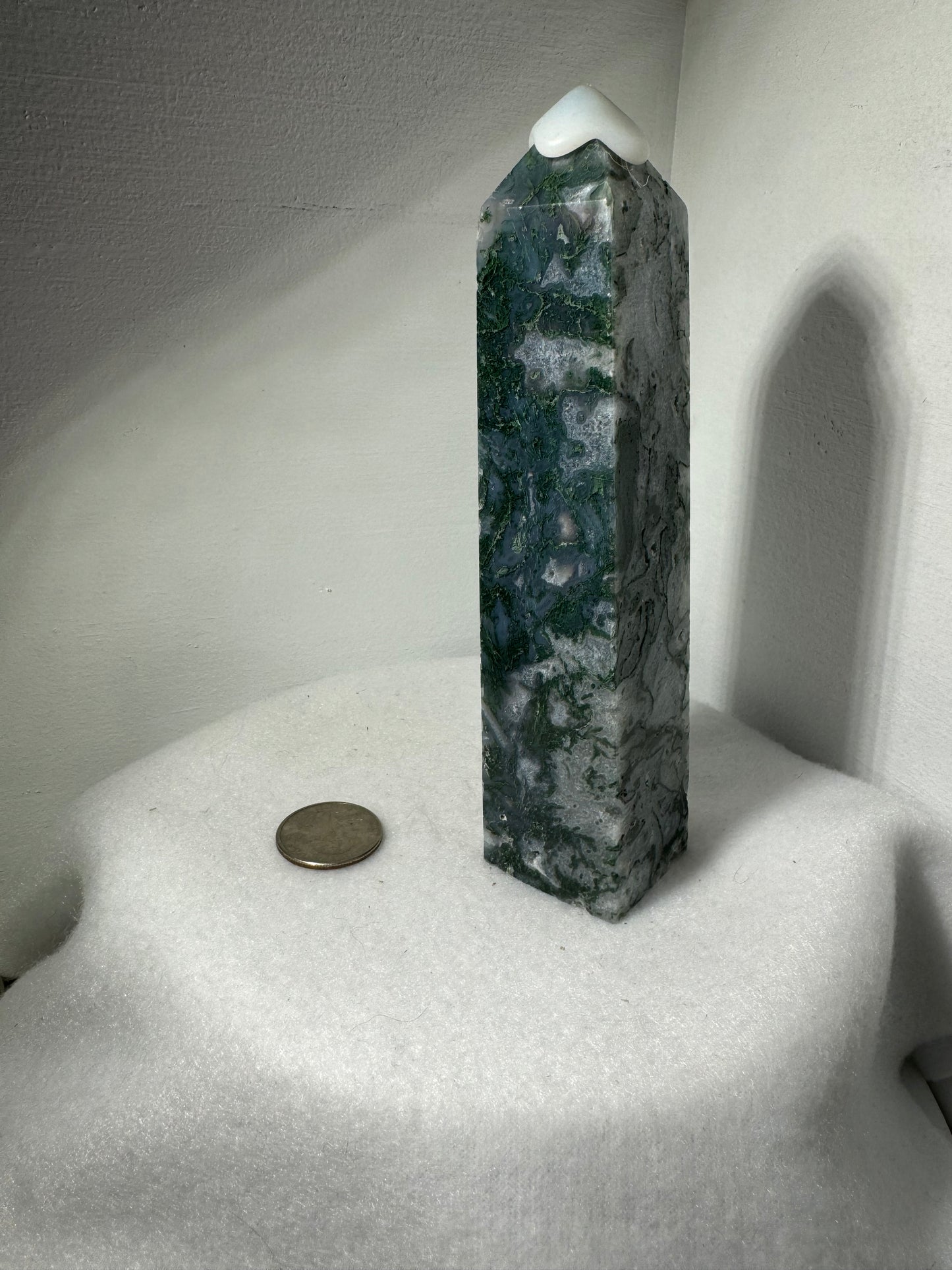 MOSS AGATE TOWER towers-abundance, growth, emotional healing