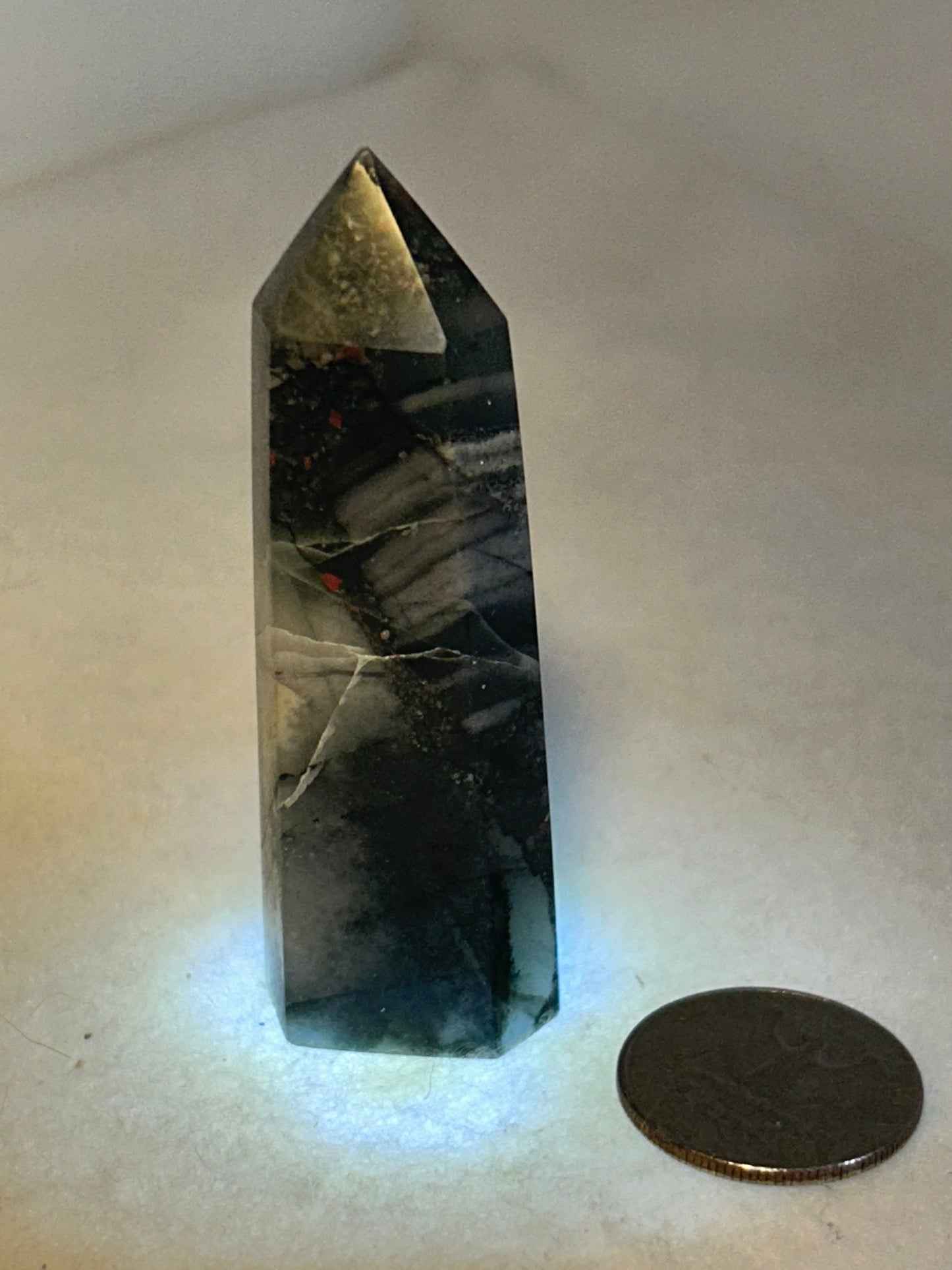 AFRICAN BLOODSTONE TOWER-abundance courage, protection