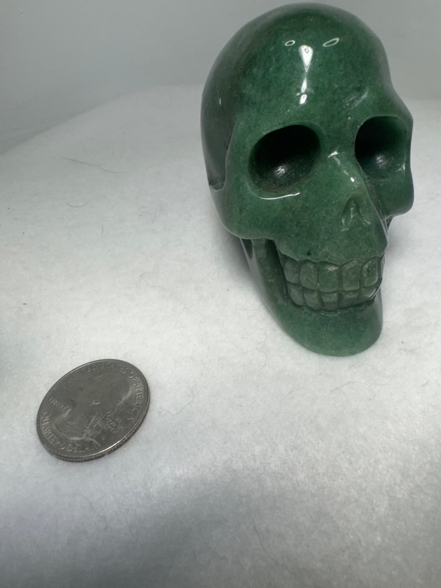 GREEN AVENTURINE SKULL-prosperity, luck, emotional healing