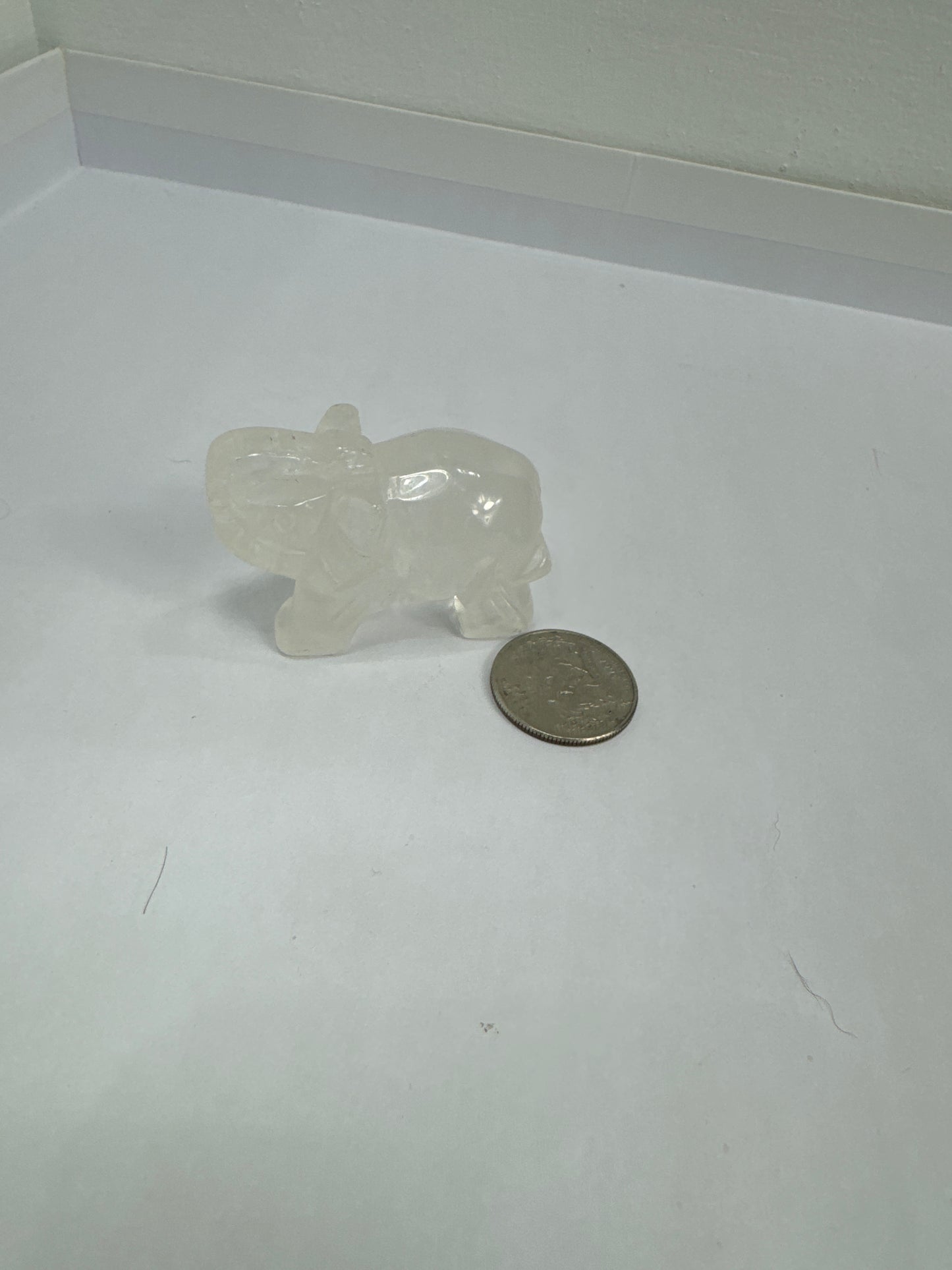 CLEAR QUARTZ ELEPHANT -healing, spirituality, enlightenment